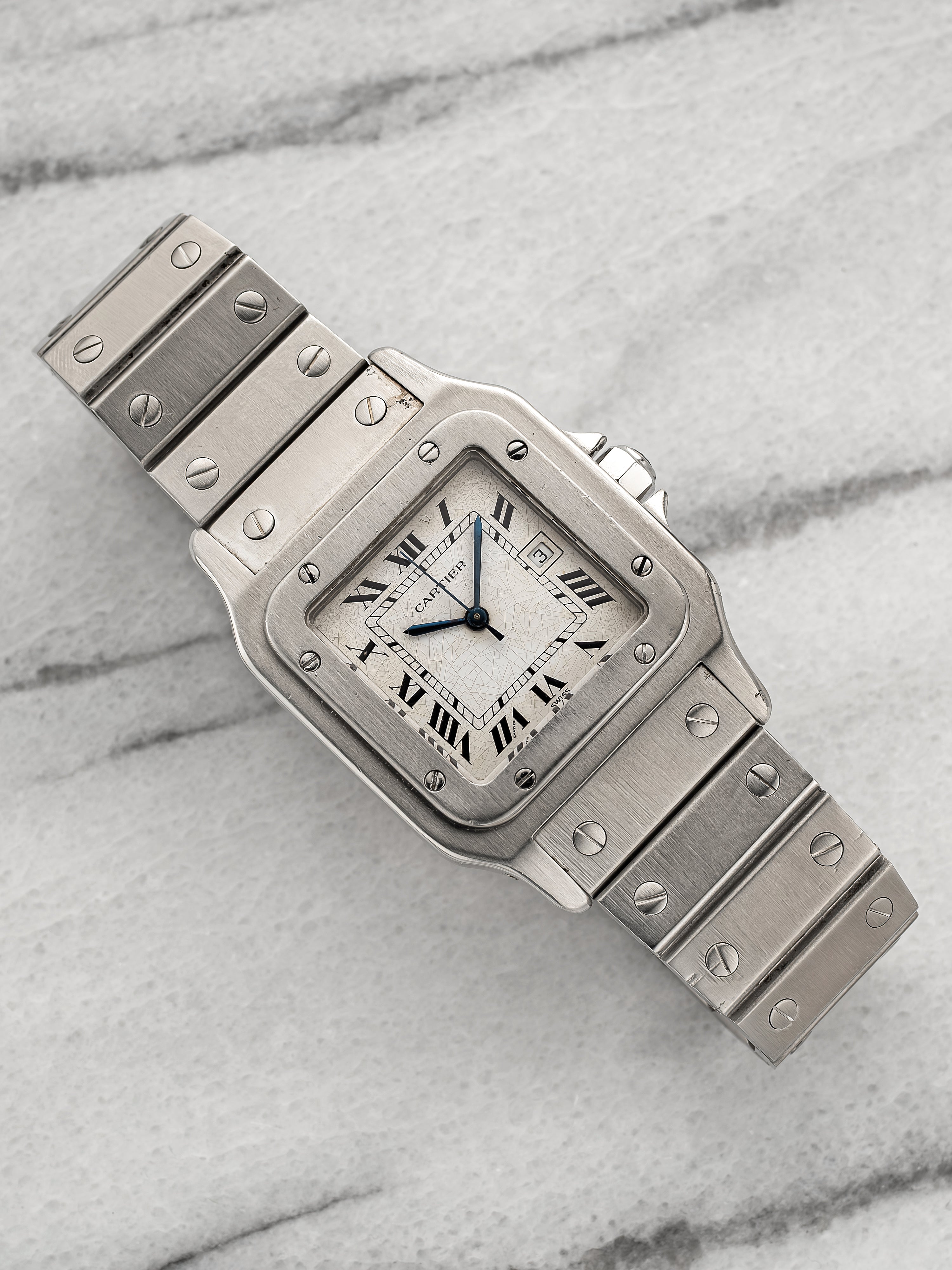 Cartier Santos 2960 - White Roman Dial.