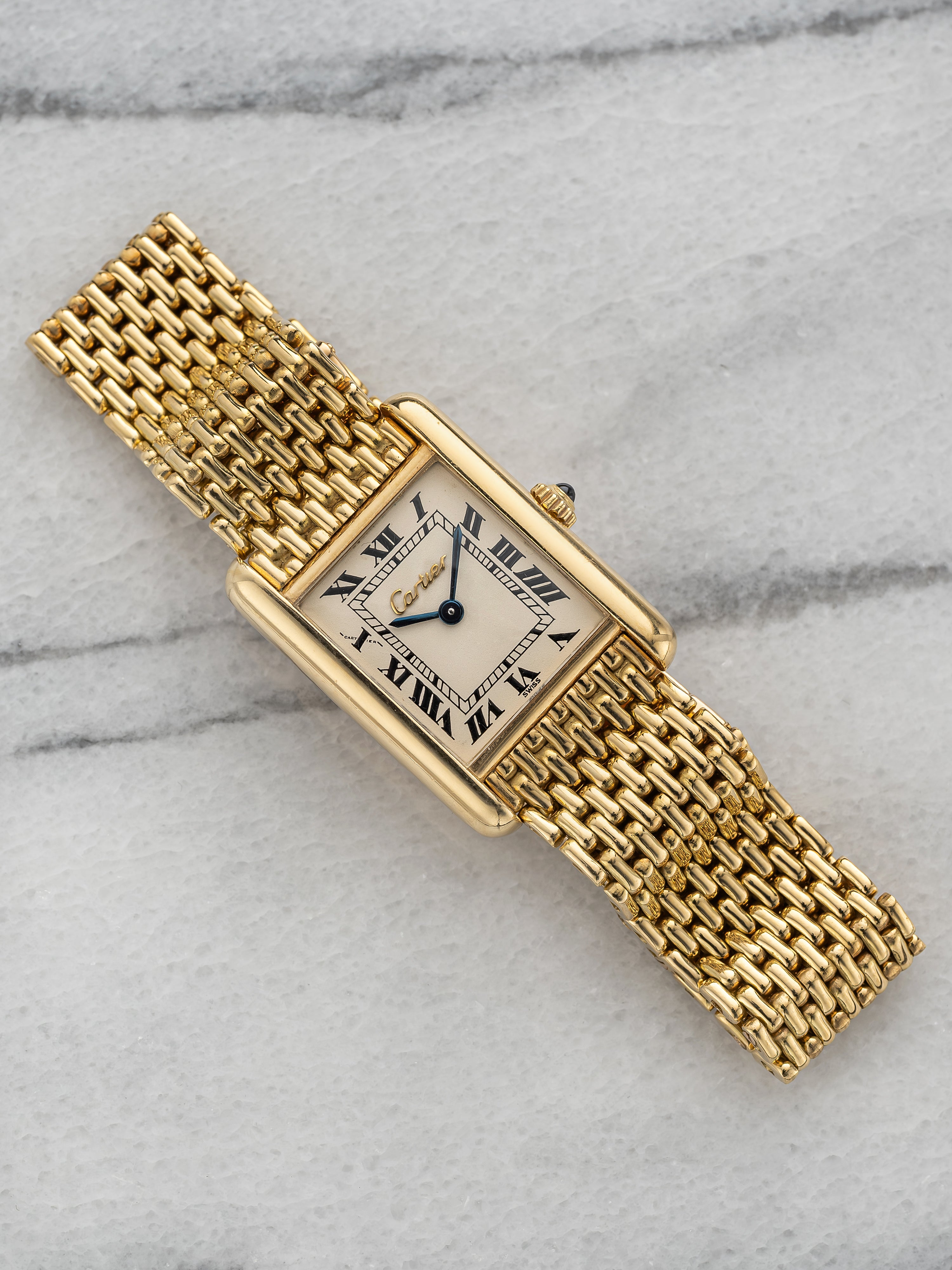 Ladies Cartier Tank - Mesh Bracelet