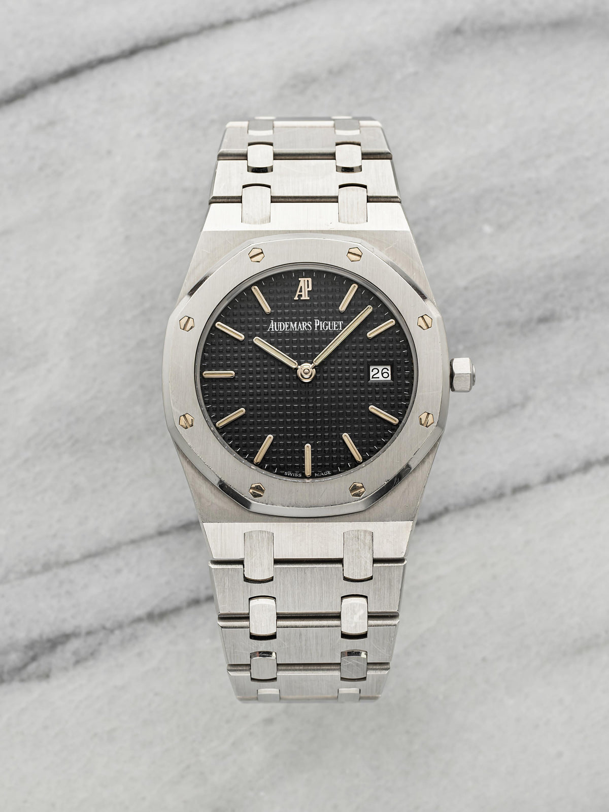 Vintage 1990s Audemars Piguet Royal Oak 56175ST Steel Grey Dial Quartz 33mm