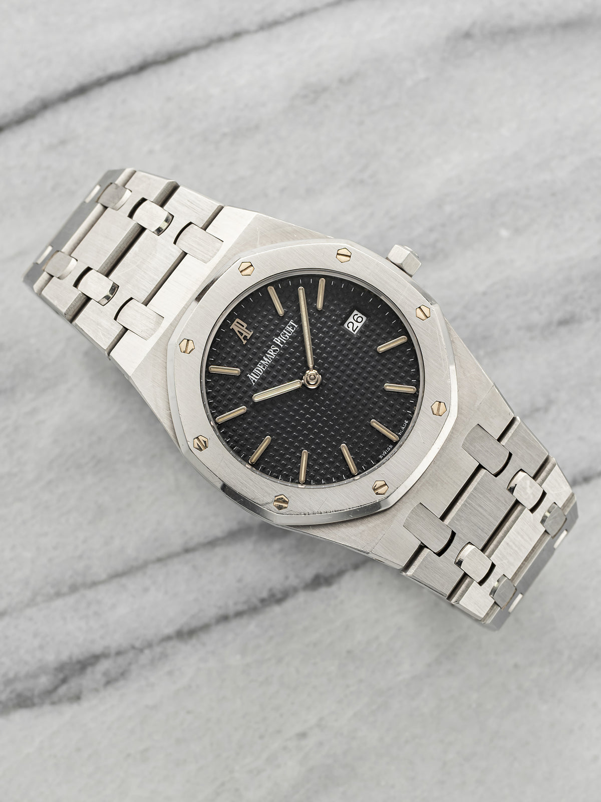 Vintage 1990s Audemars Piguet Royal Oak 56175ST Steel Grey Dial Quartz 33mm