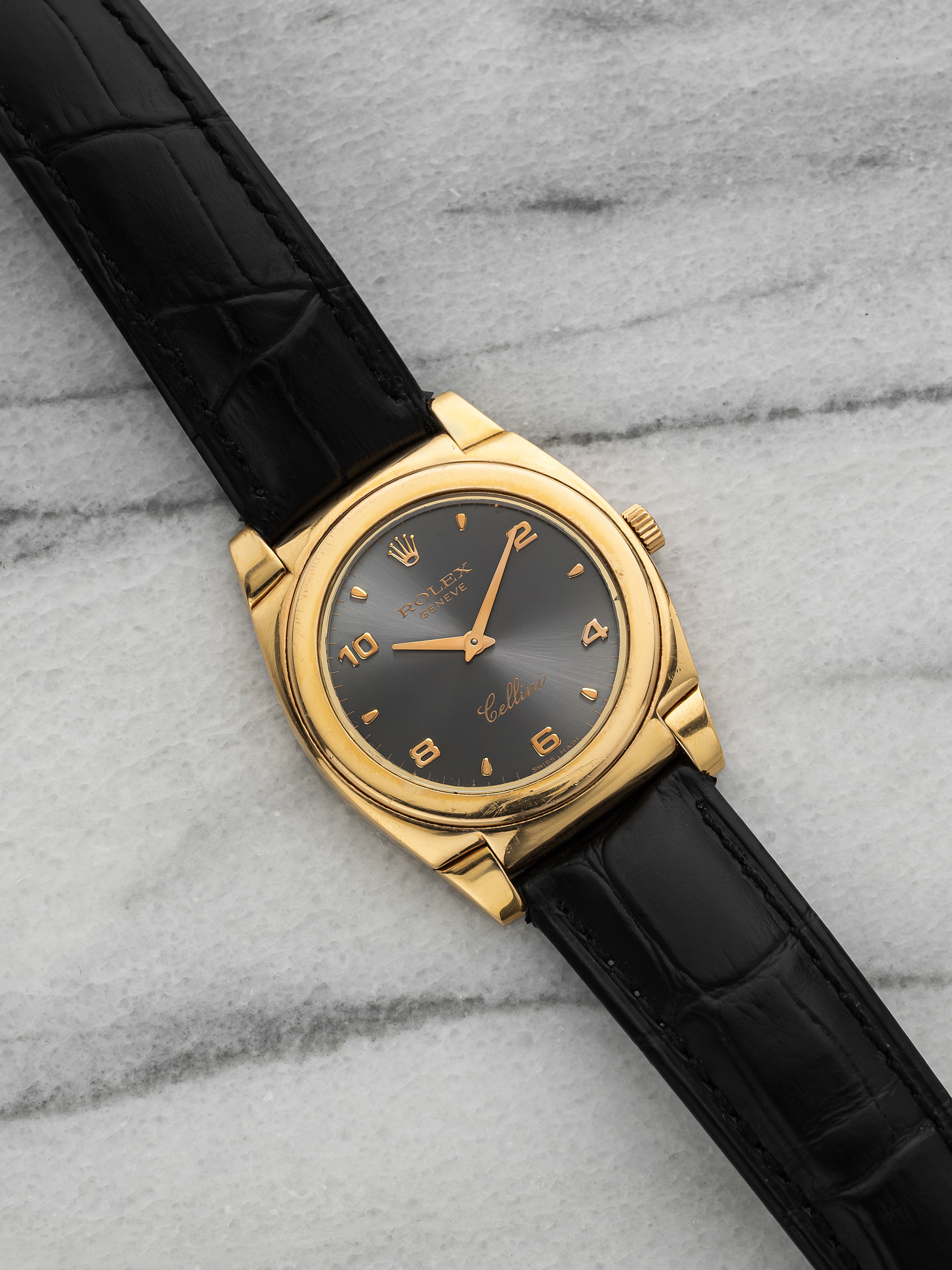 1999 Rolex Cellini Cestello 5320/8 – 18K Yellow Gold Grey Sunburst Dial