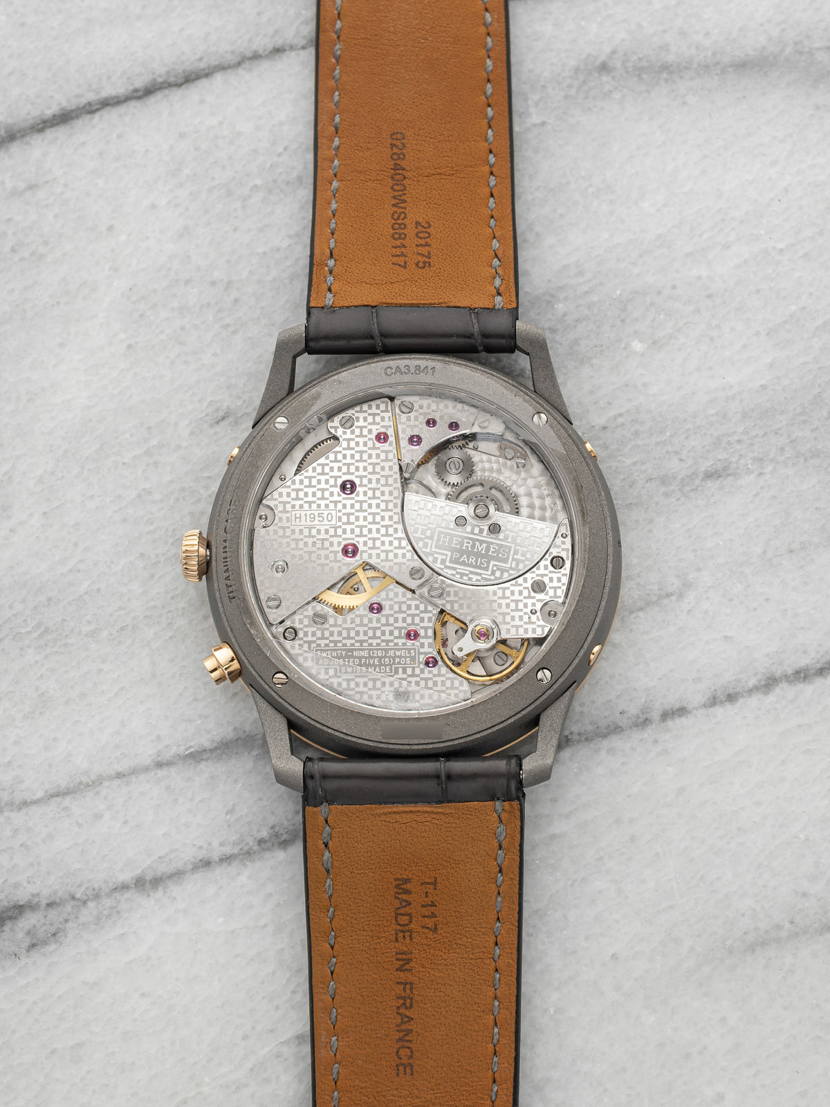 Hermes Slim d'Hermès Quantieme Perpetuel - Titanium 18K Rose Gold Bezel