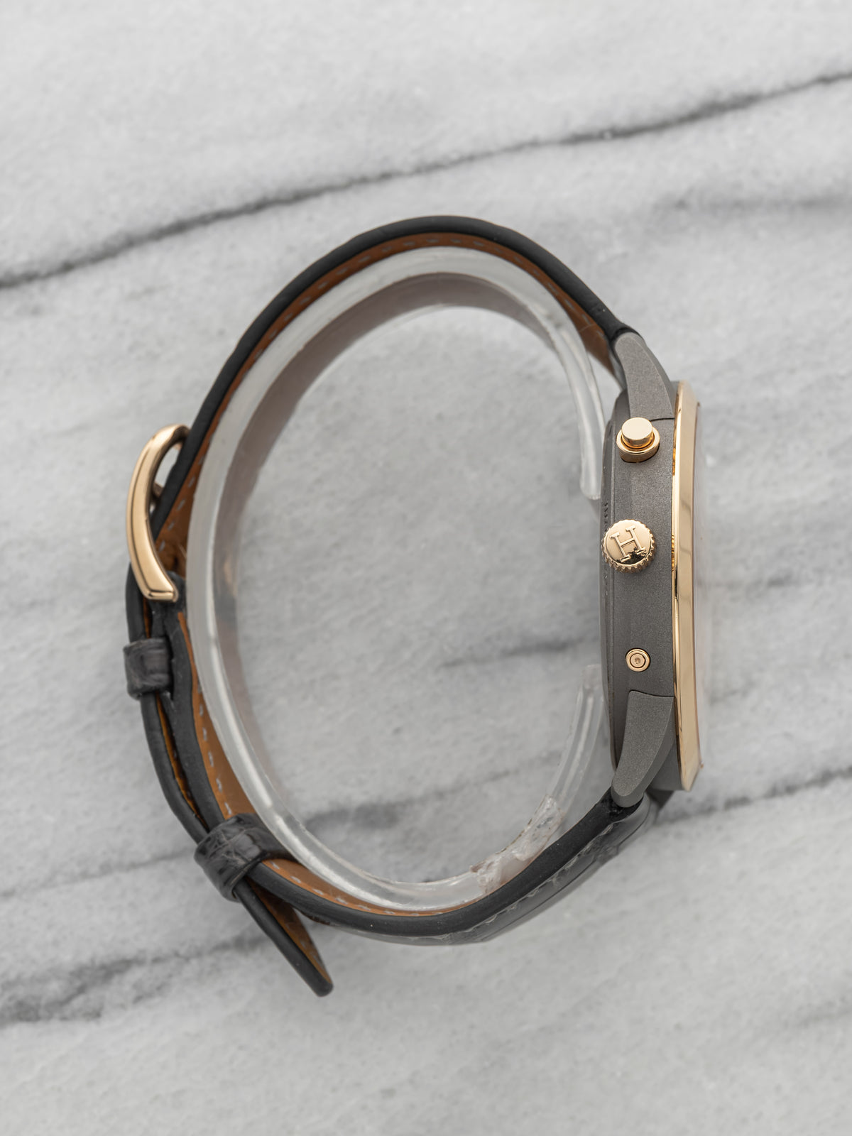 Hermes Slim d'Hermès Quantieme Perpetuel - Titanium 18K Rose Gold Bezel