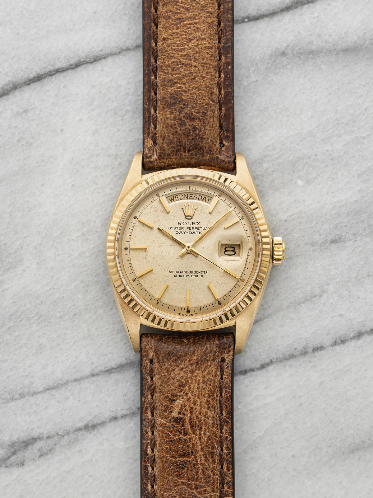 Vintage 1969 Rolex Day-Date 1803 18K Yellow Gold Champagne Dial Auto 36mm