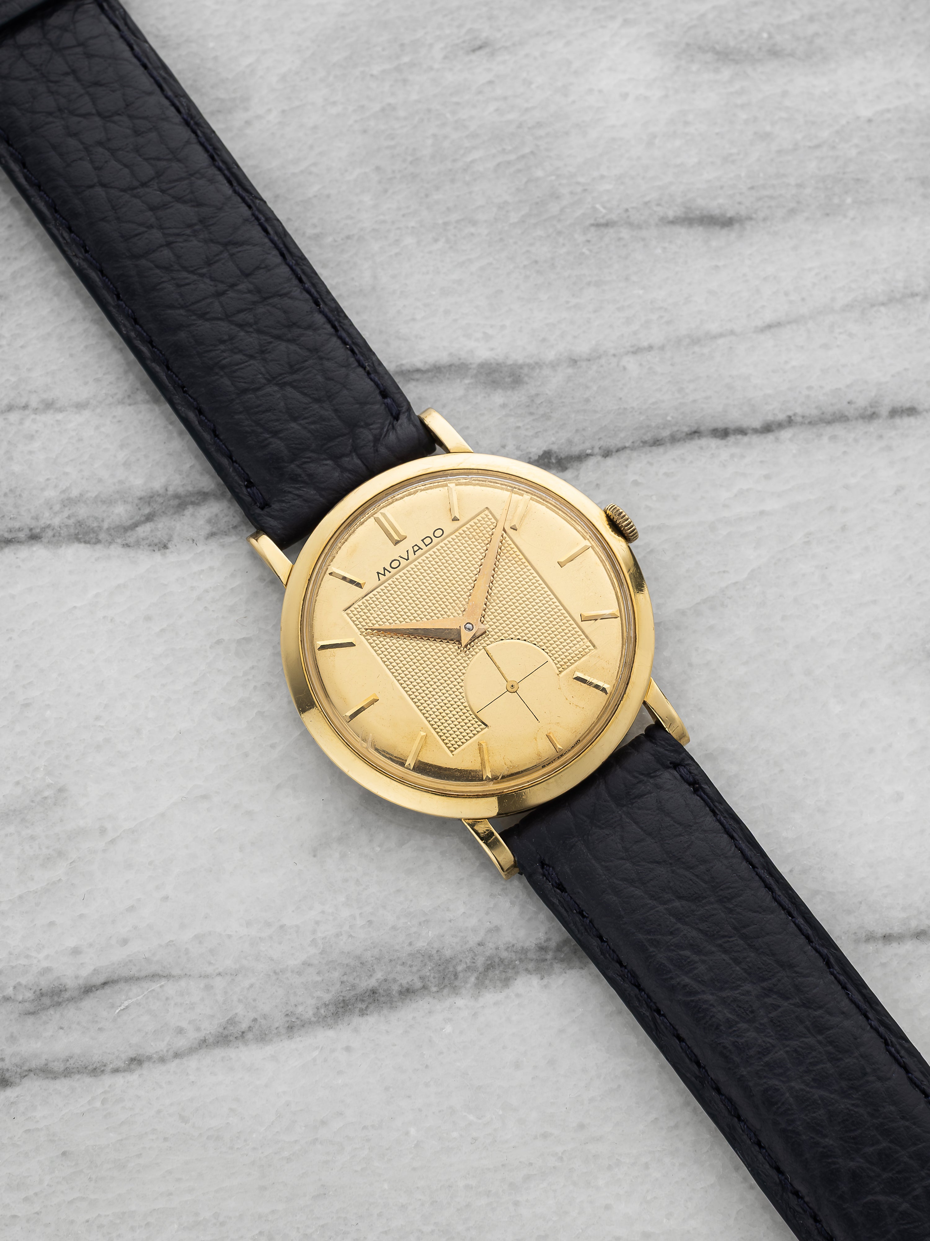 Movado Manual Wind – 18K Yellow Gold Stamped Gold Dial