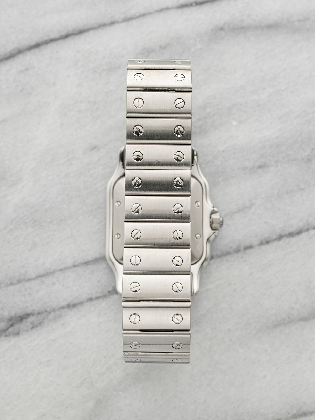 Vintage 1990s Cartier Santos 2319 Stainless Steel Guilloche Dial Automatic 29mm