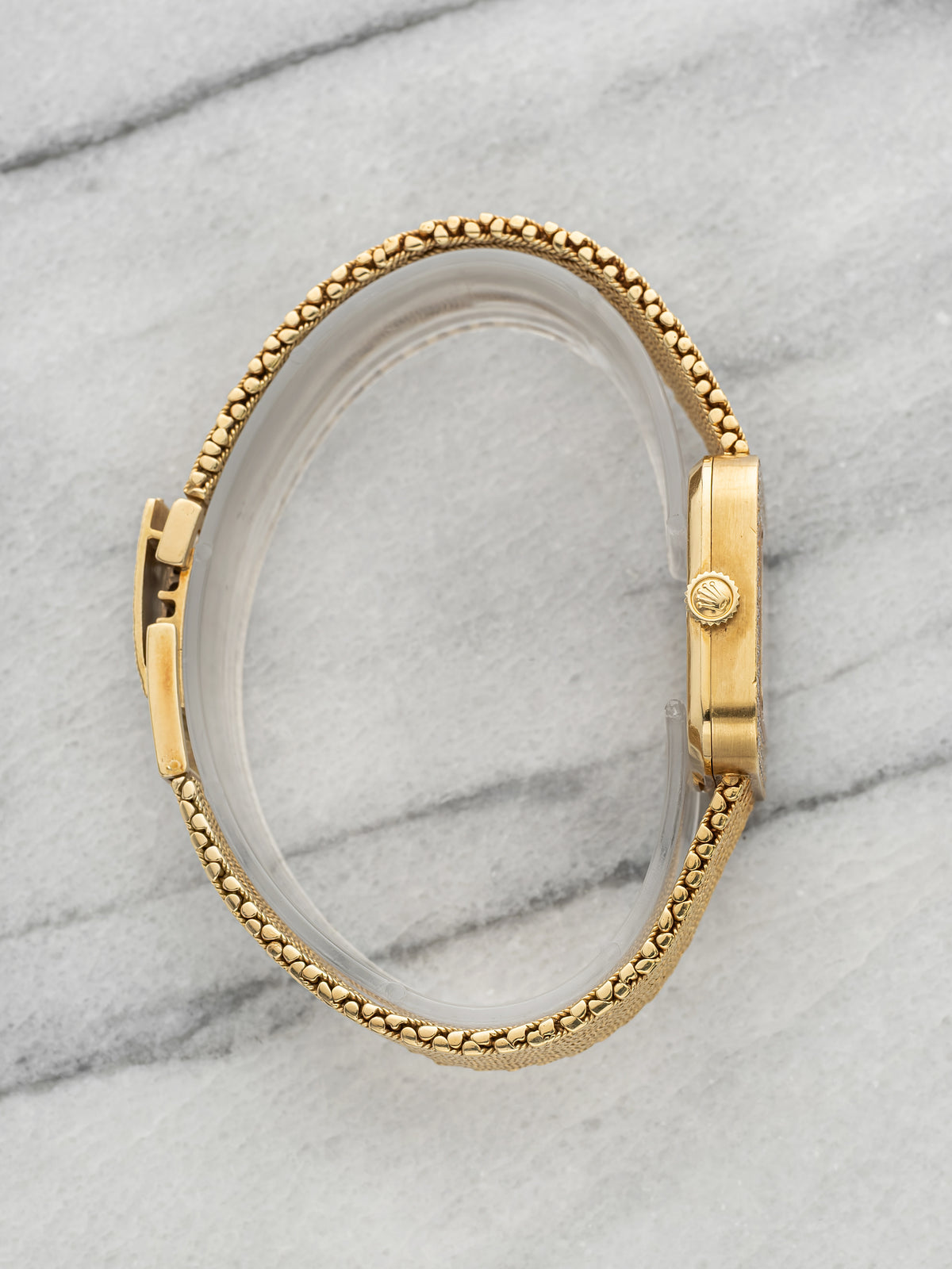 Vintage 1976 Rolex Lady Cellini 4036 18K YG Champagne Diamond Manual 23mm