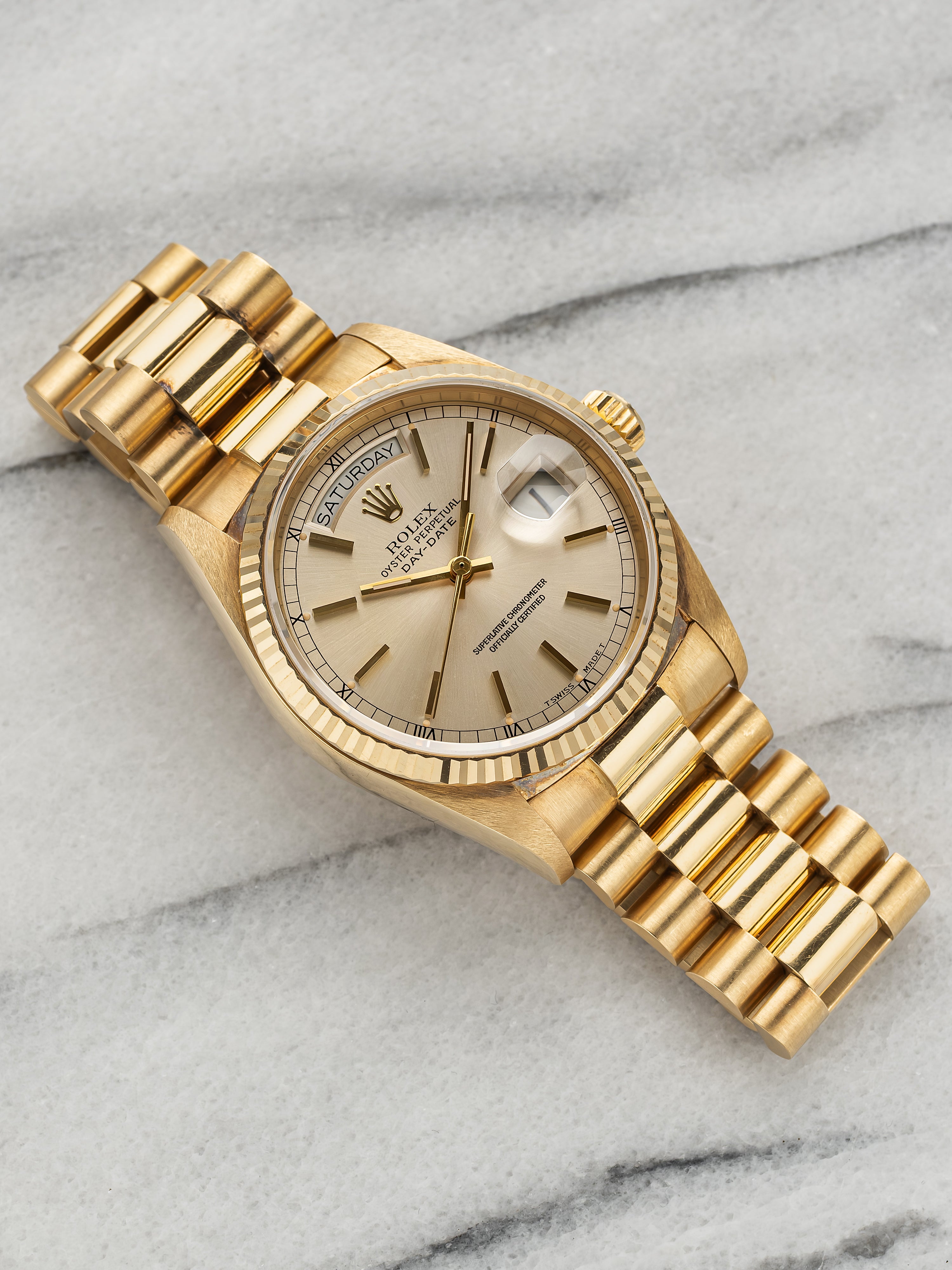 Rolex Daydate 18038 - Silver Dial.