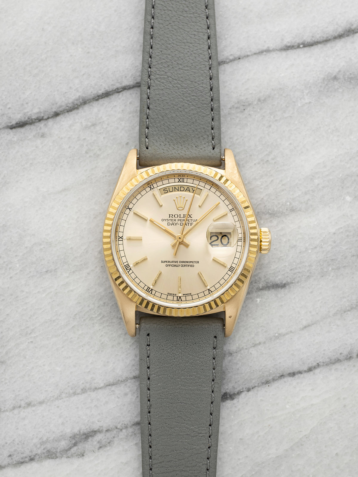 Vintage 1979 Rolex Day-Date 18038 18K YG Champagne Dial Automatic 36mm