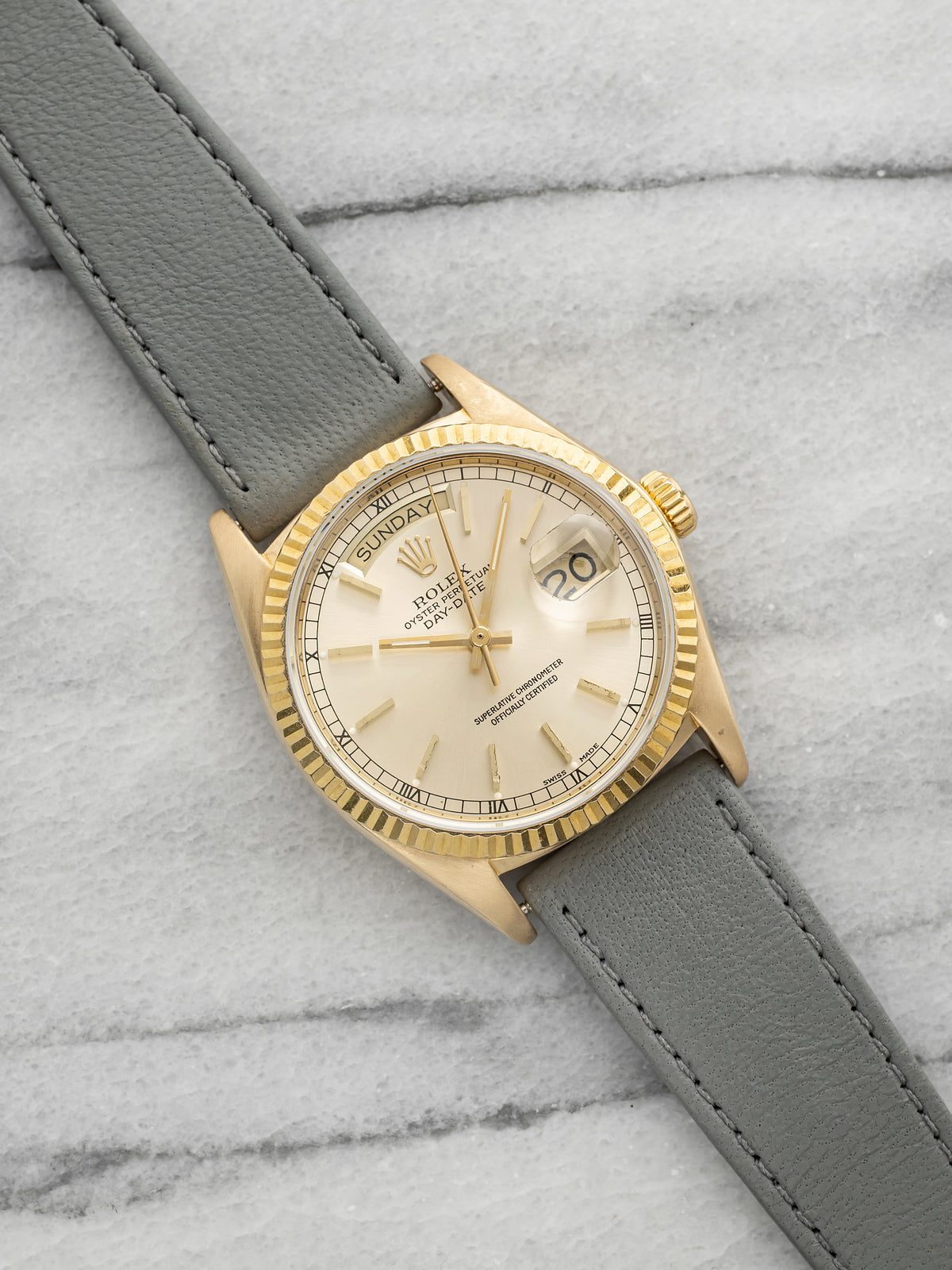 Vintage 1979 Rolex Day-Date 18038 18K YG Champagne Dial Automatic 36mm