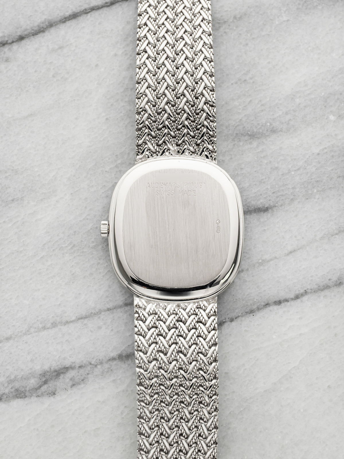 2000s Audemars Piguet Ellipse 14647BC 18K White Gold Silver Diamond Manual 29mm