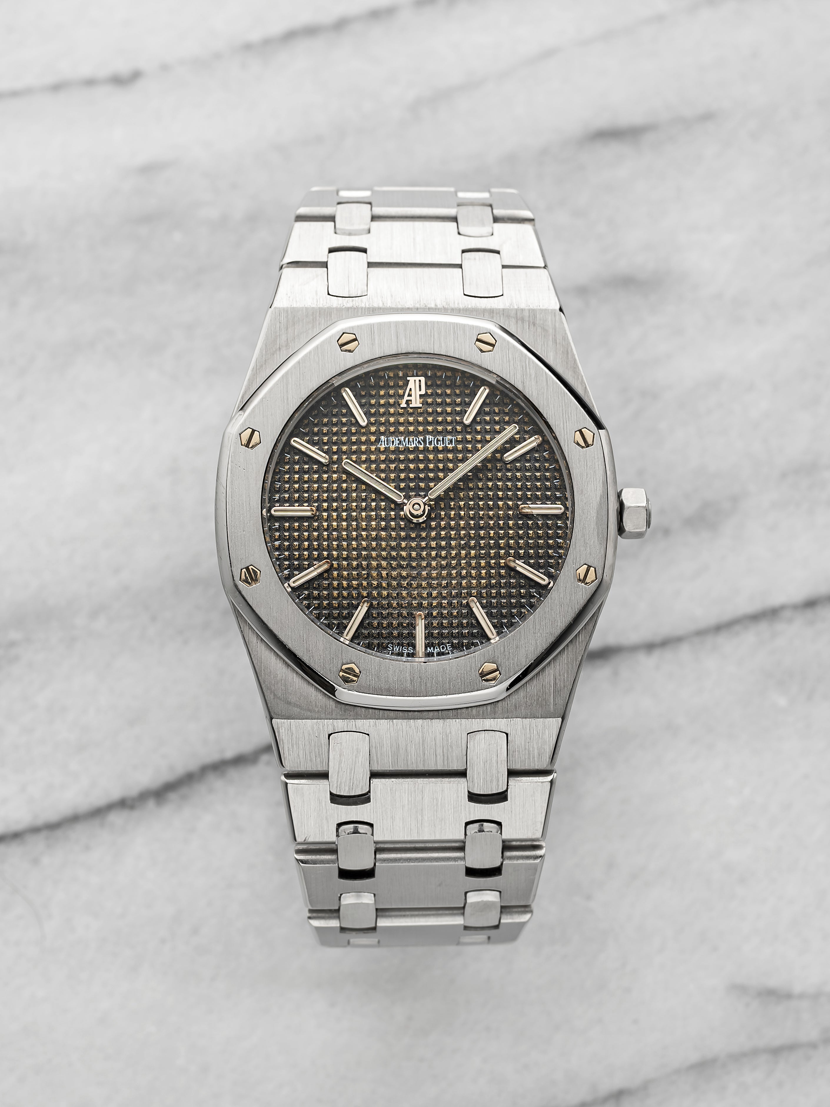Vintage 1980s Audemars Piguet Royal Oak 56143ST Steel Tropical Dial Quartz 33mm