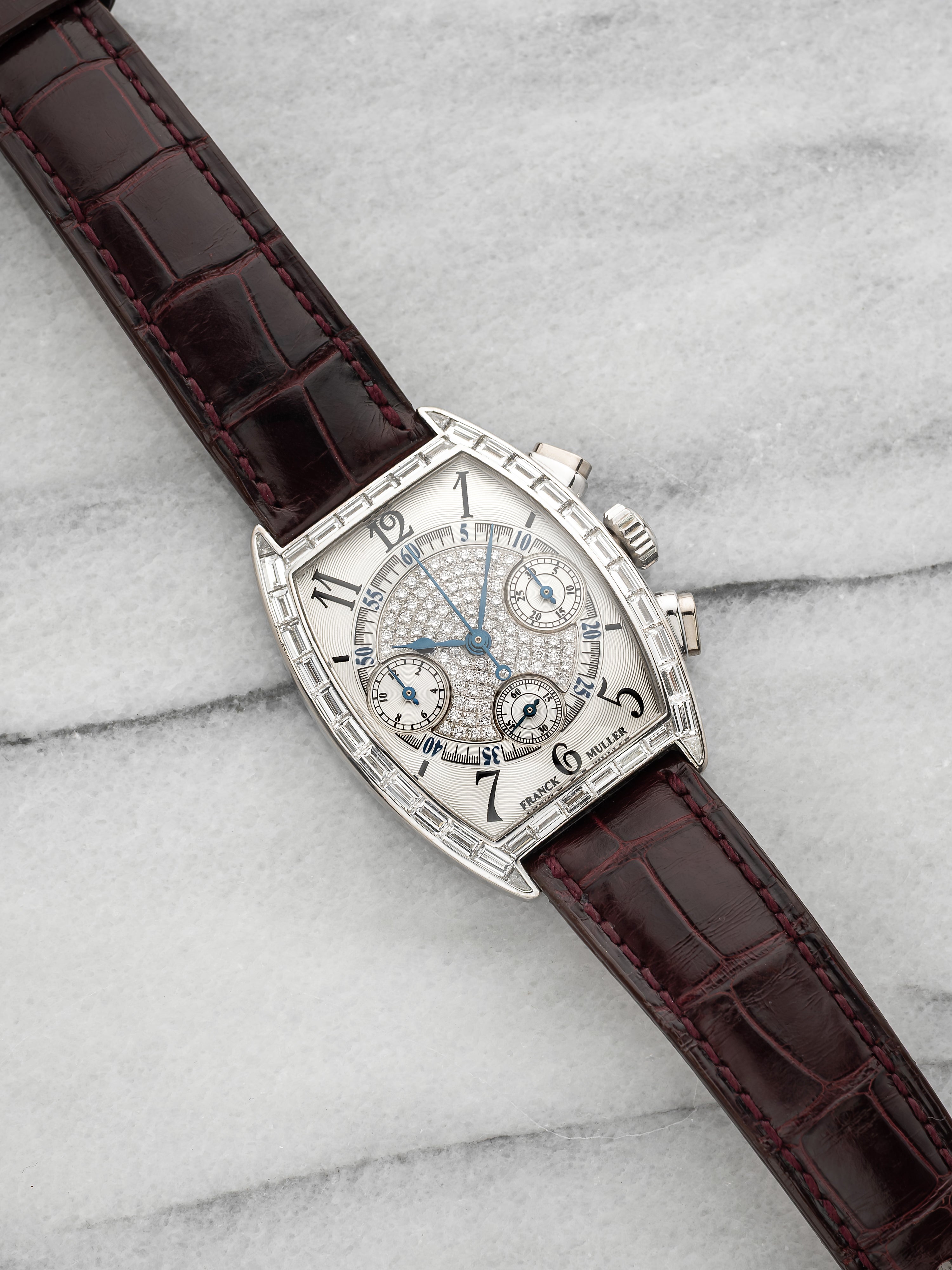 Vintage 1990s Franck Muller Cintree Curvex 7501 CC BAG Diamond Dial Manual 30mm