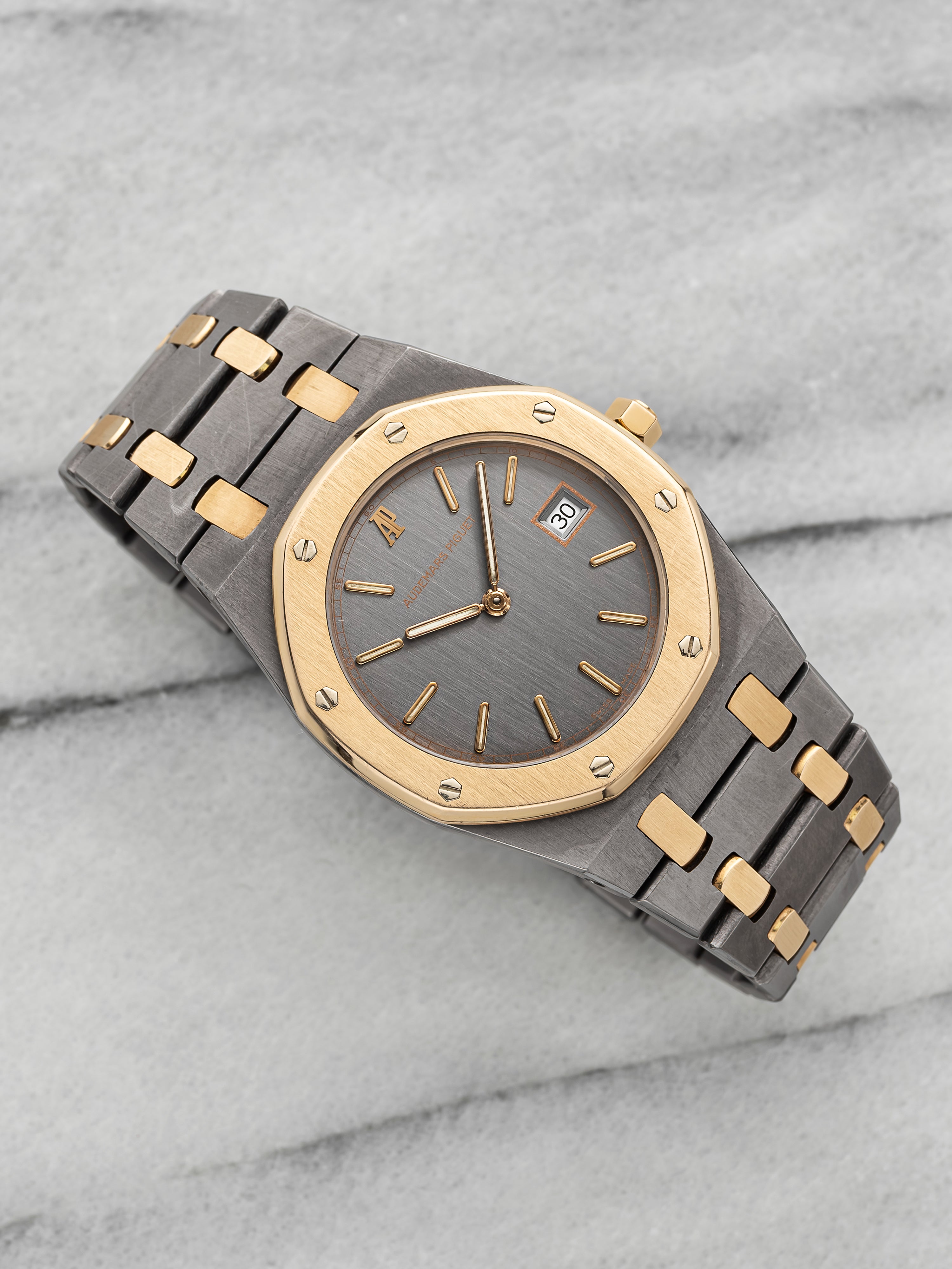 Vintage 1990s Audemars Piguet Royal Oak 56175TR Tantalum 18k RG Grey Dial 33mm