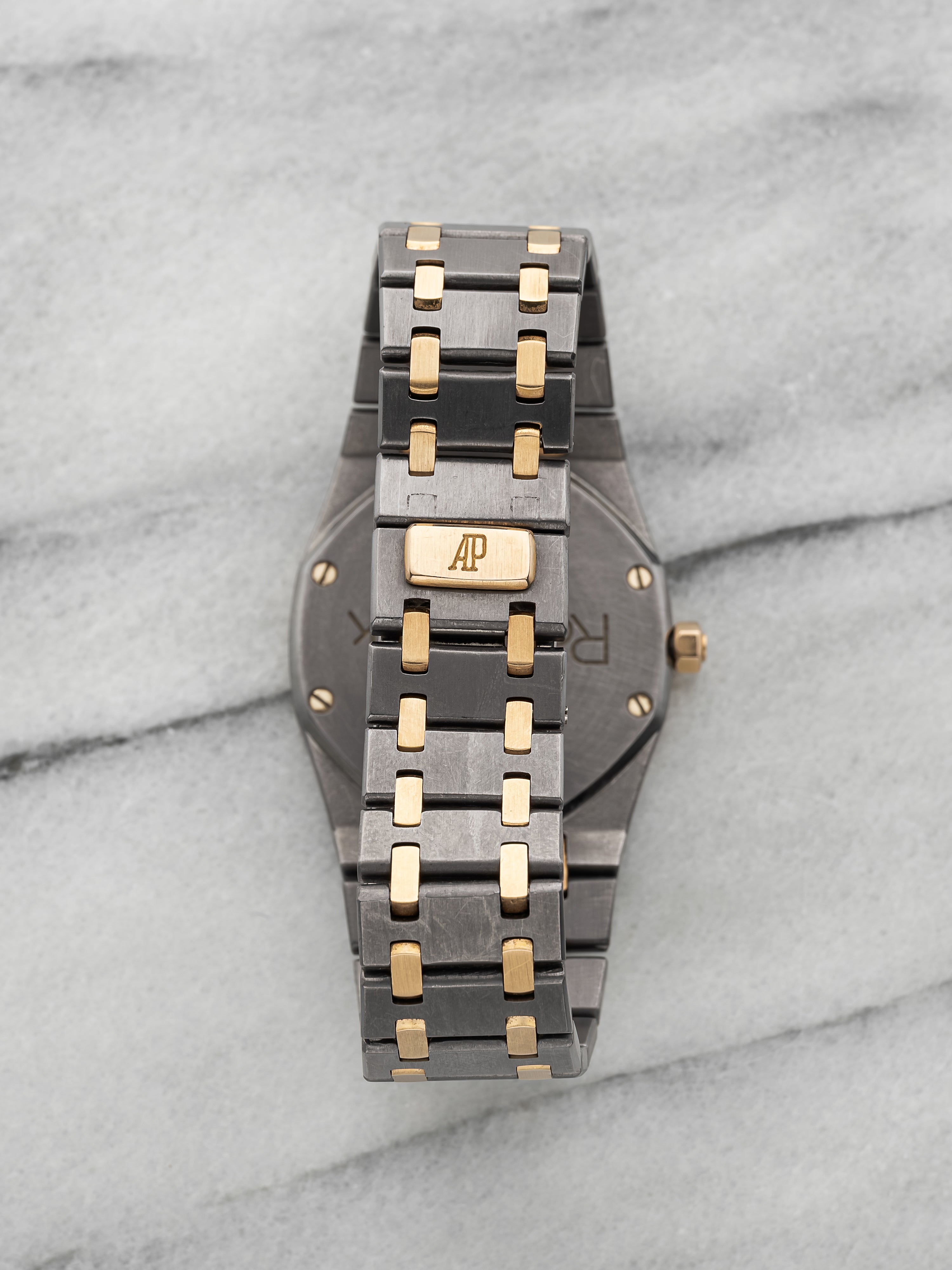 Vintage 1990s Audemars Piguet Royal Oak 56175TR Tantalum 18k RG Grey Dial 33mm