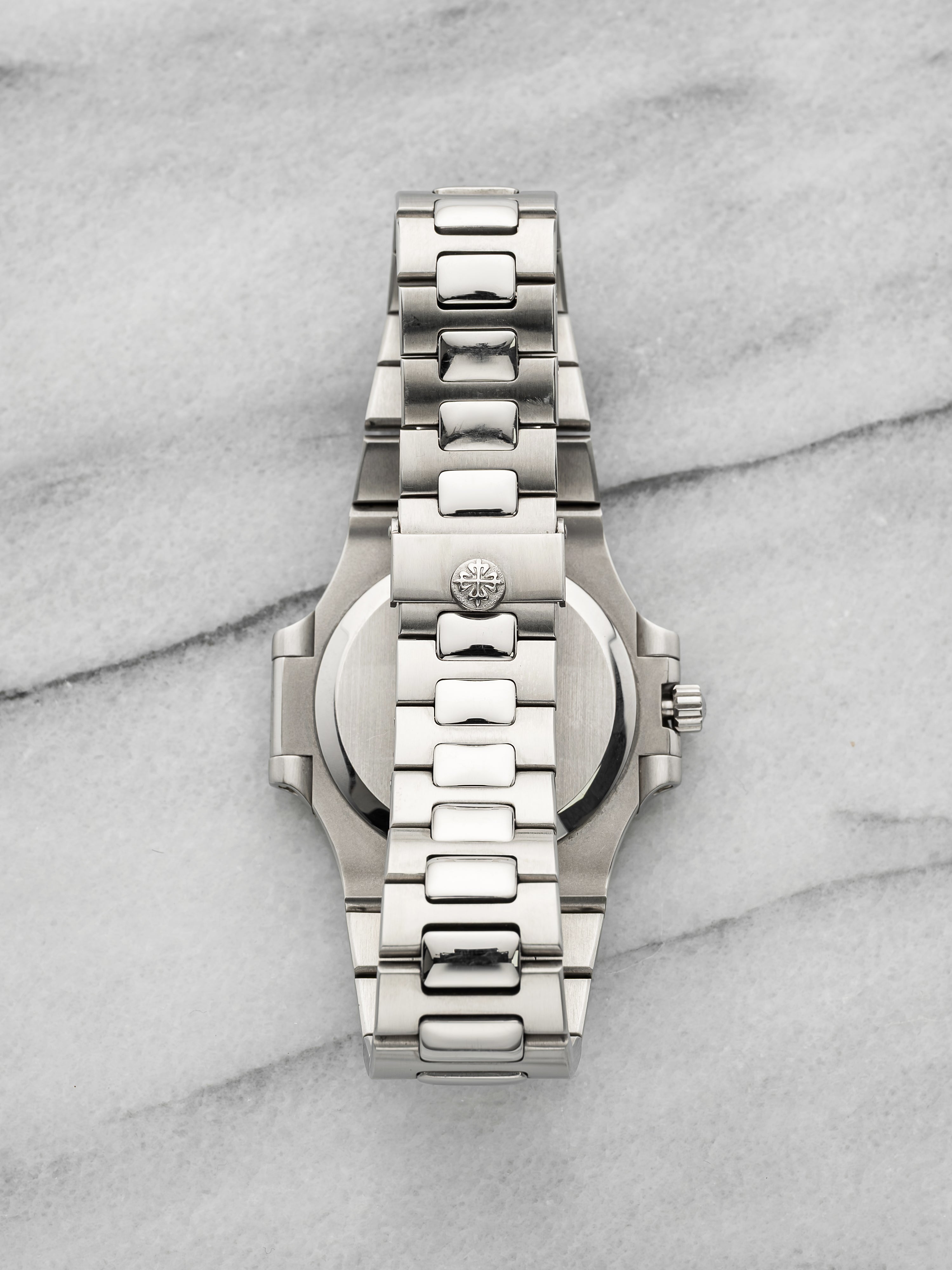 2000s Patek Philippe Nautilus 3800/1A Stainless Steel Black Roman Dial Auto 37mm