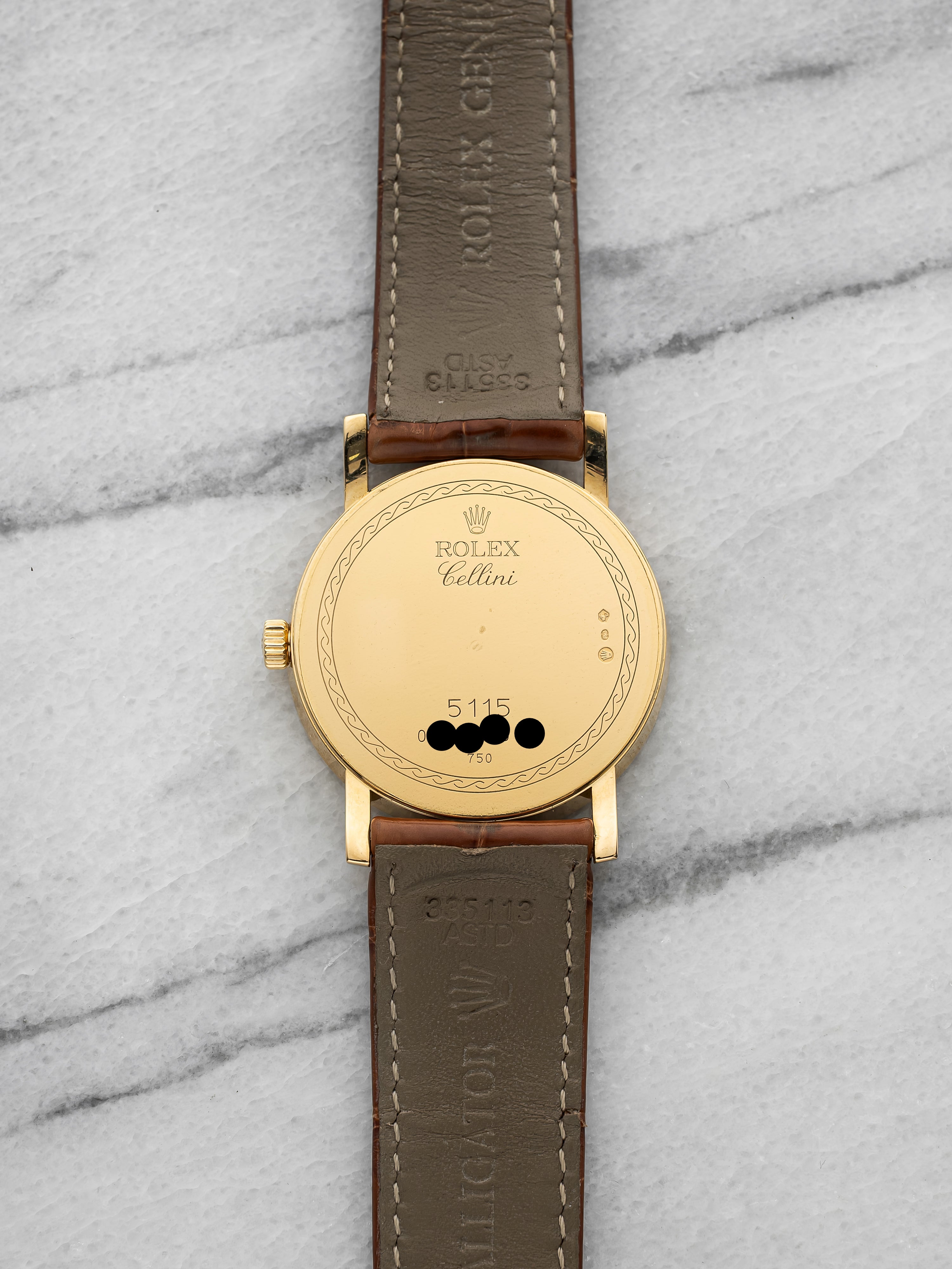 1999 Rolex Cellini 6110 - 18K Yellow Gold Black and Grey Dial