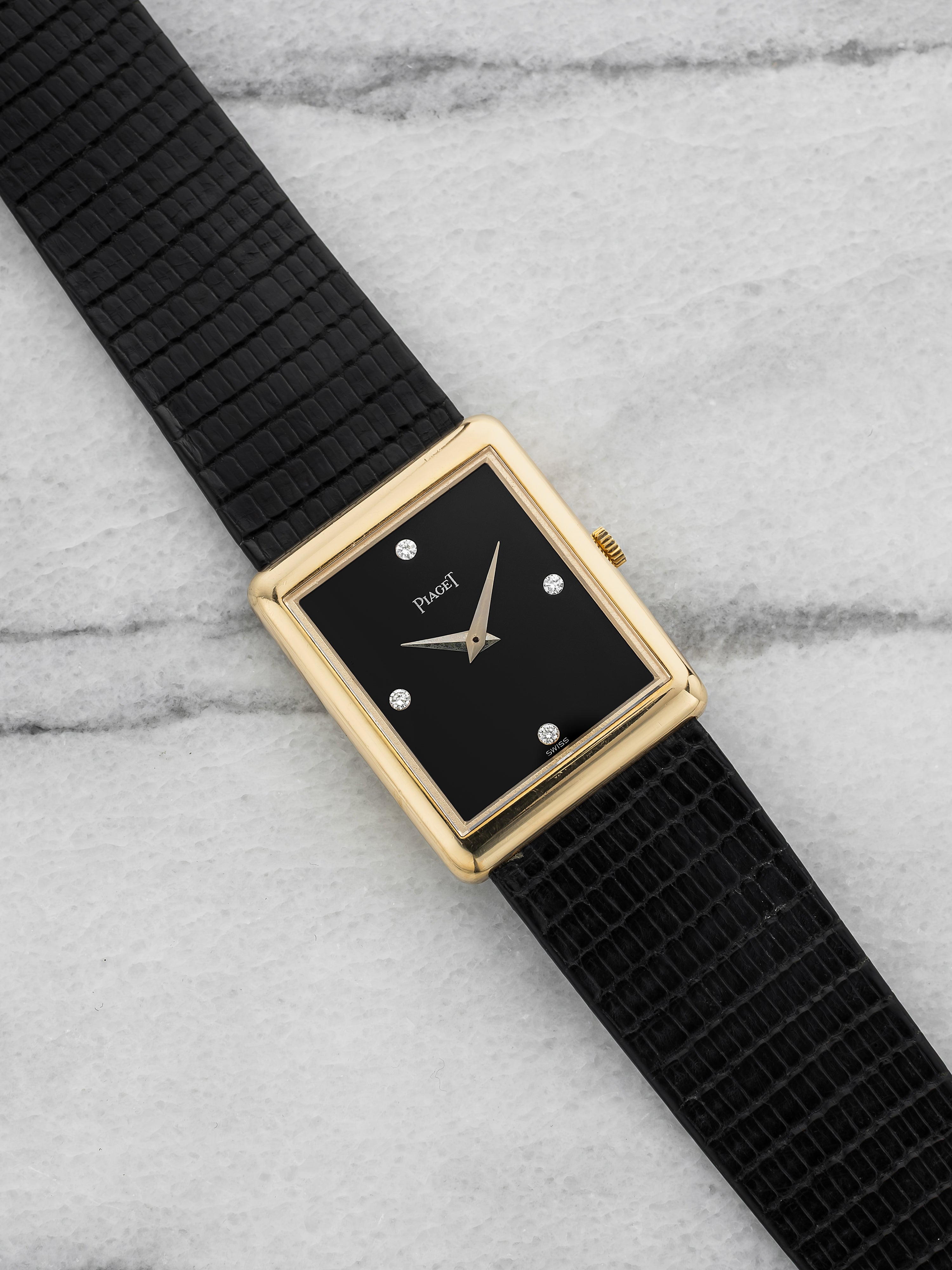 1976 Piaget Protocole 9150 - 18K Yellow Gold Onyx and Diamond Dial