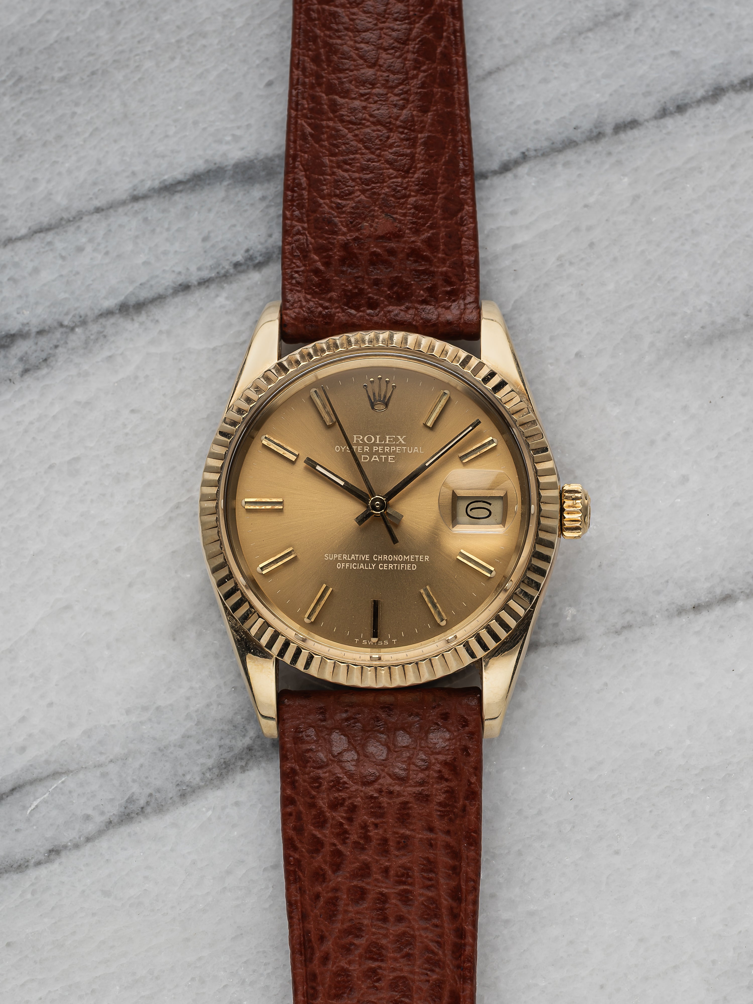 1987 Rolex OP 15037 - Yellow Gold Mocha Dial