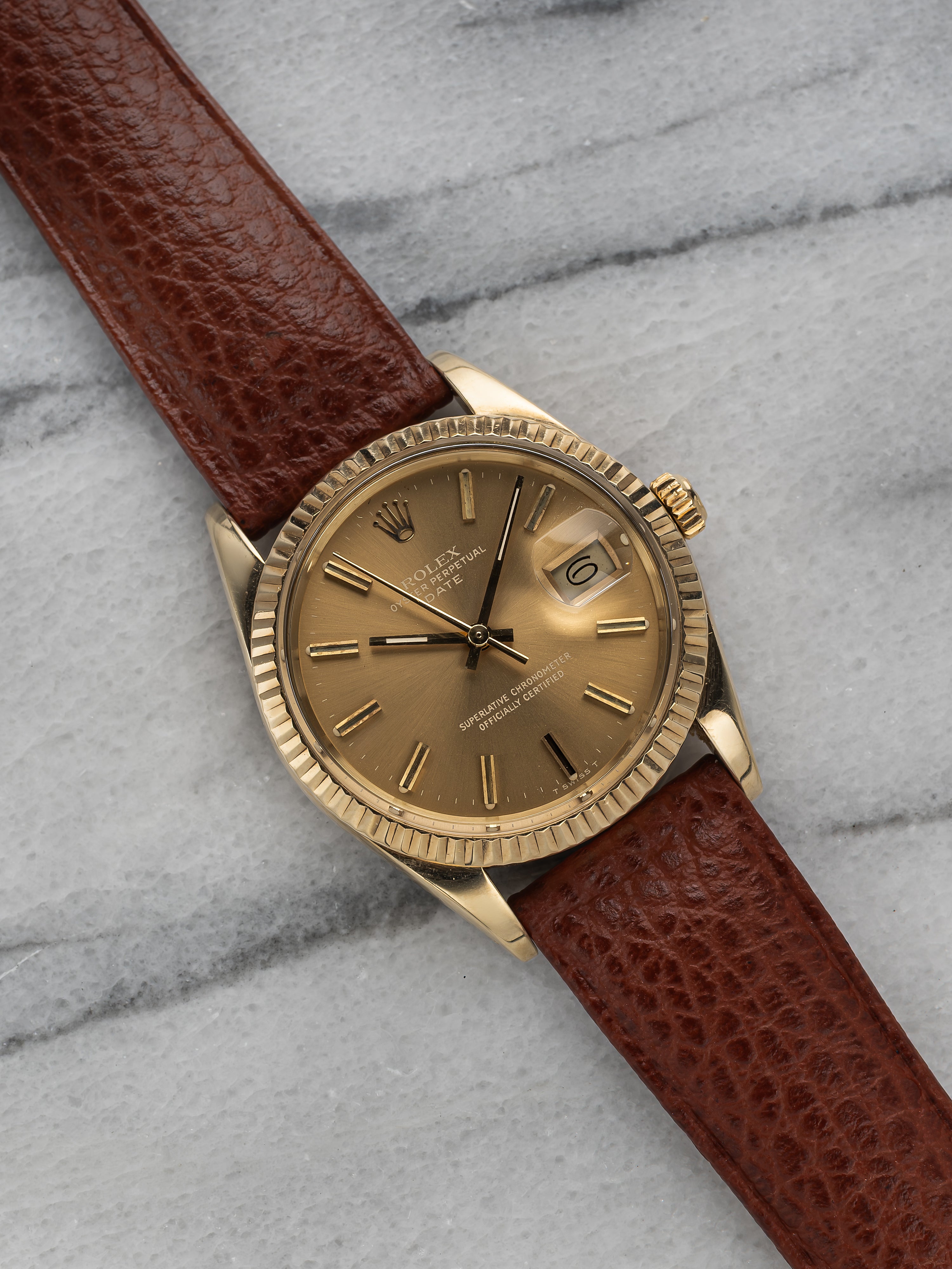 1987 Rolex OP 15037 - Yellow Gold Mocha Dial