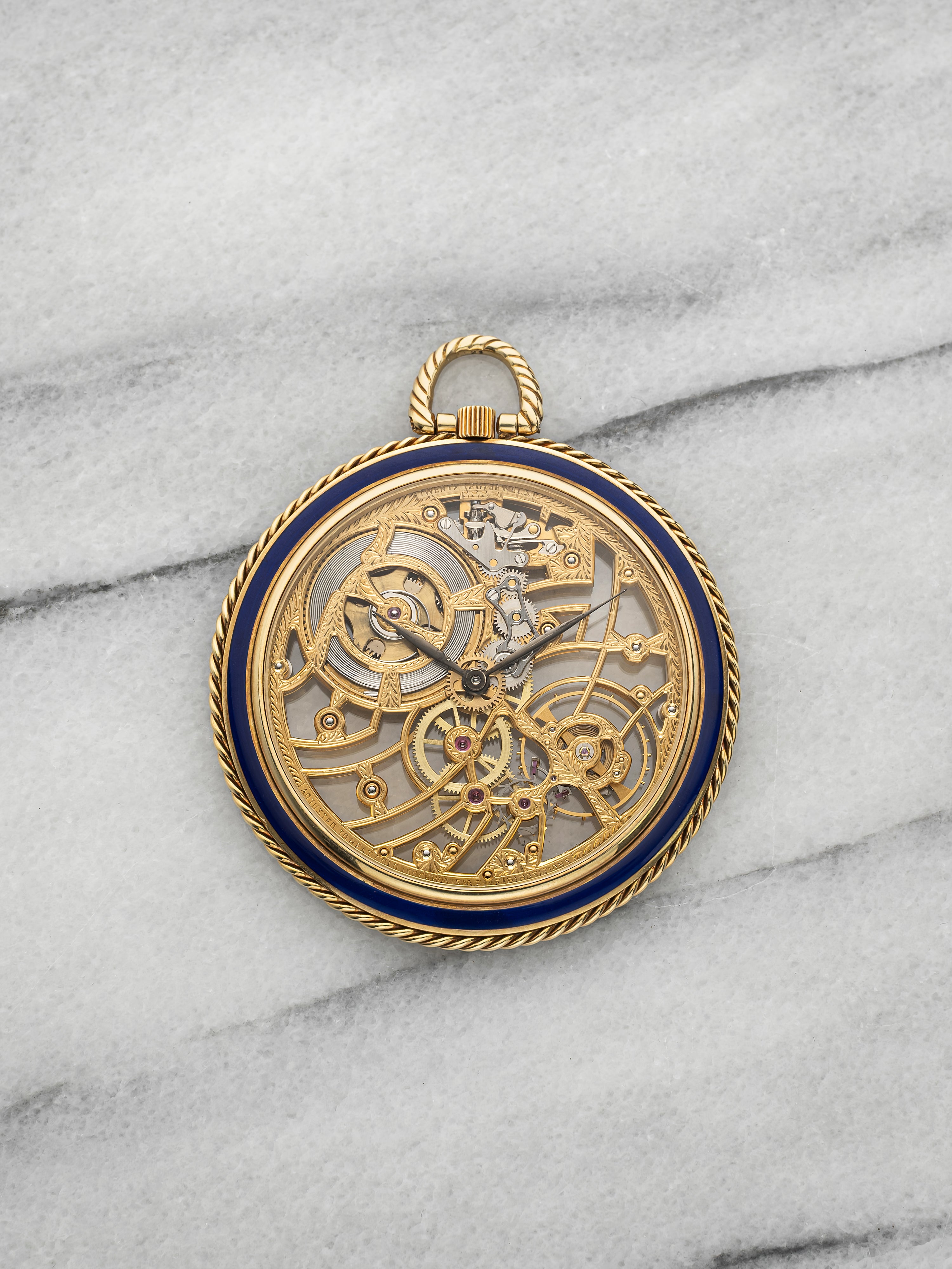 1970s Audemars Piguet Skeleton Pocket Watch 18K Yellow Gold Manual 42mm