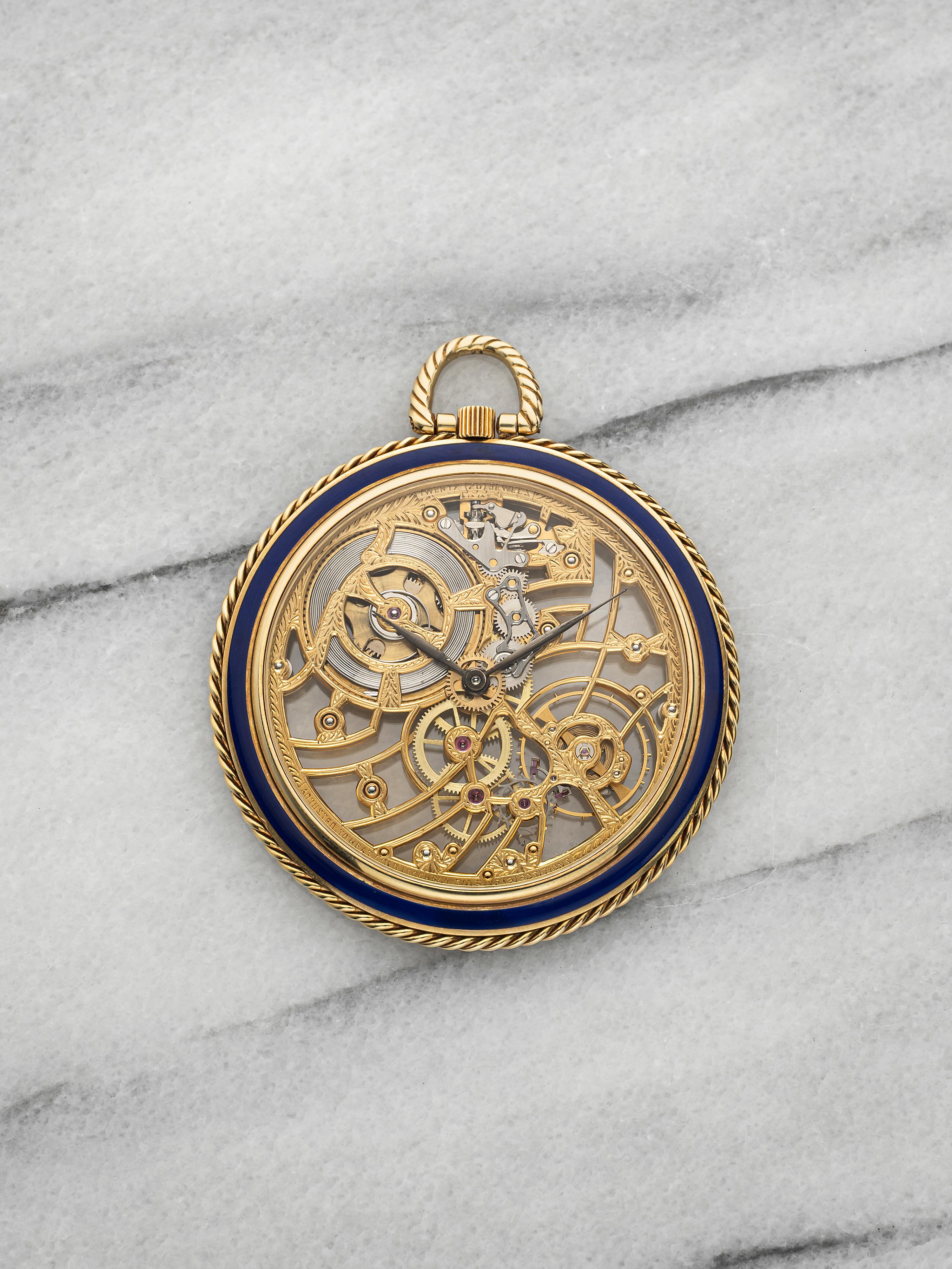 1970s Audemars Piguet Skeleton Pocket Watch 18K Yellow Gold Manual 42mm