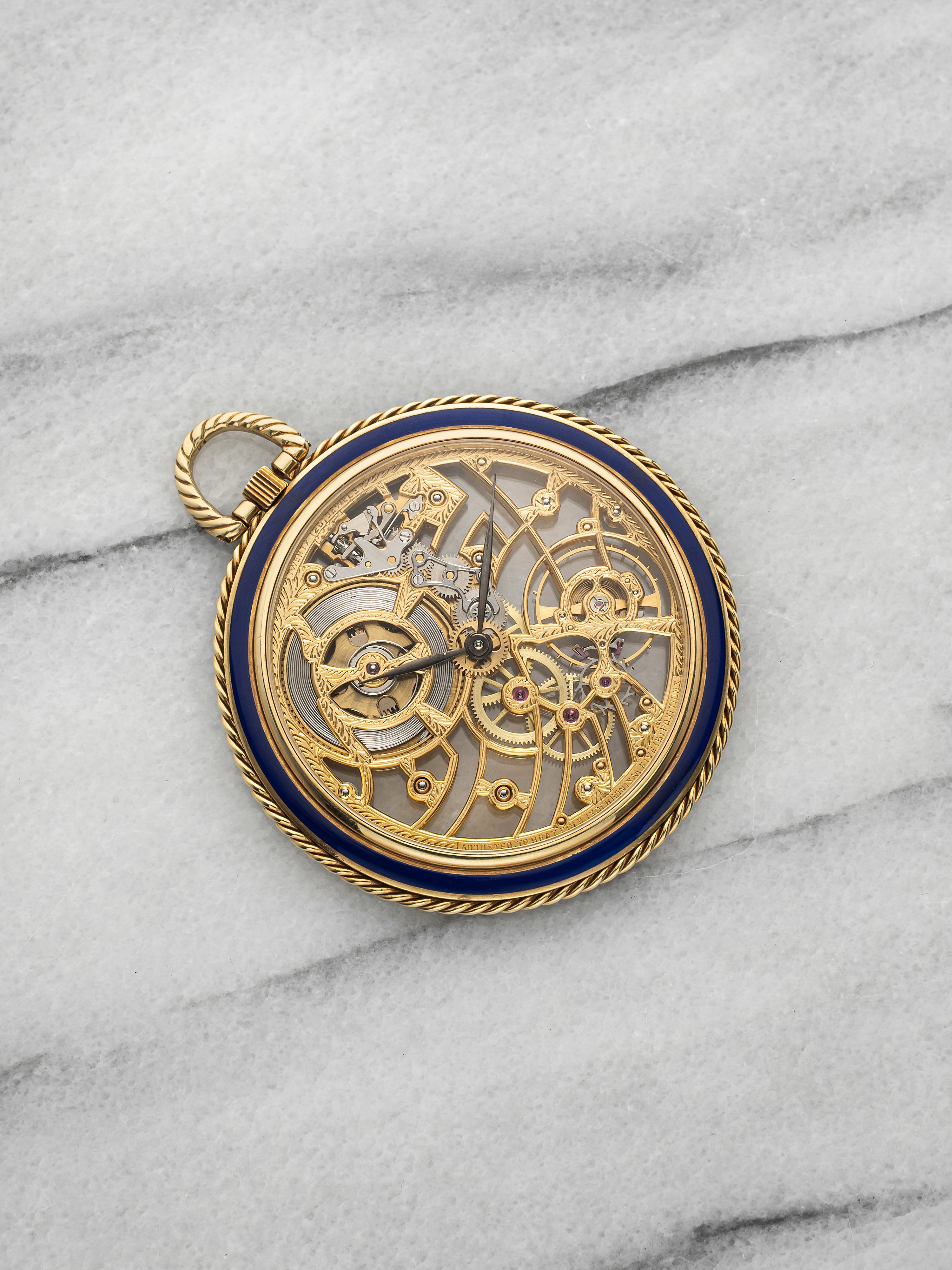 1970s Audemars Piguet Skeleton Pocket Watch 18K Yellow Gold Manual 42mm