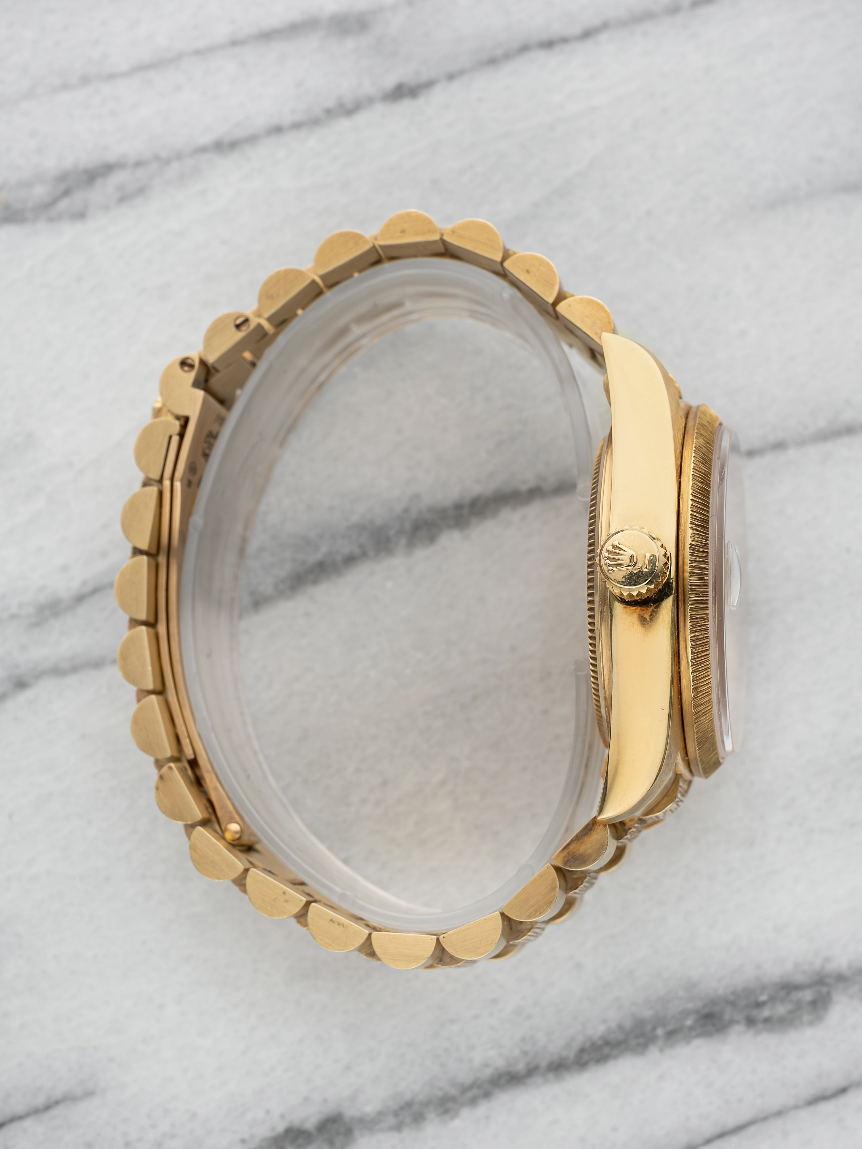 1979 Rolex Day-Date 36 18078 - 18K Yellow Gold Bark Finish