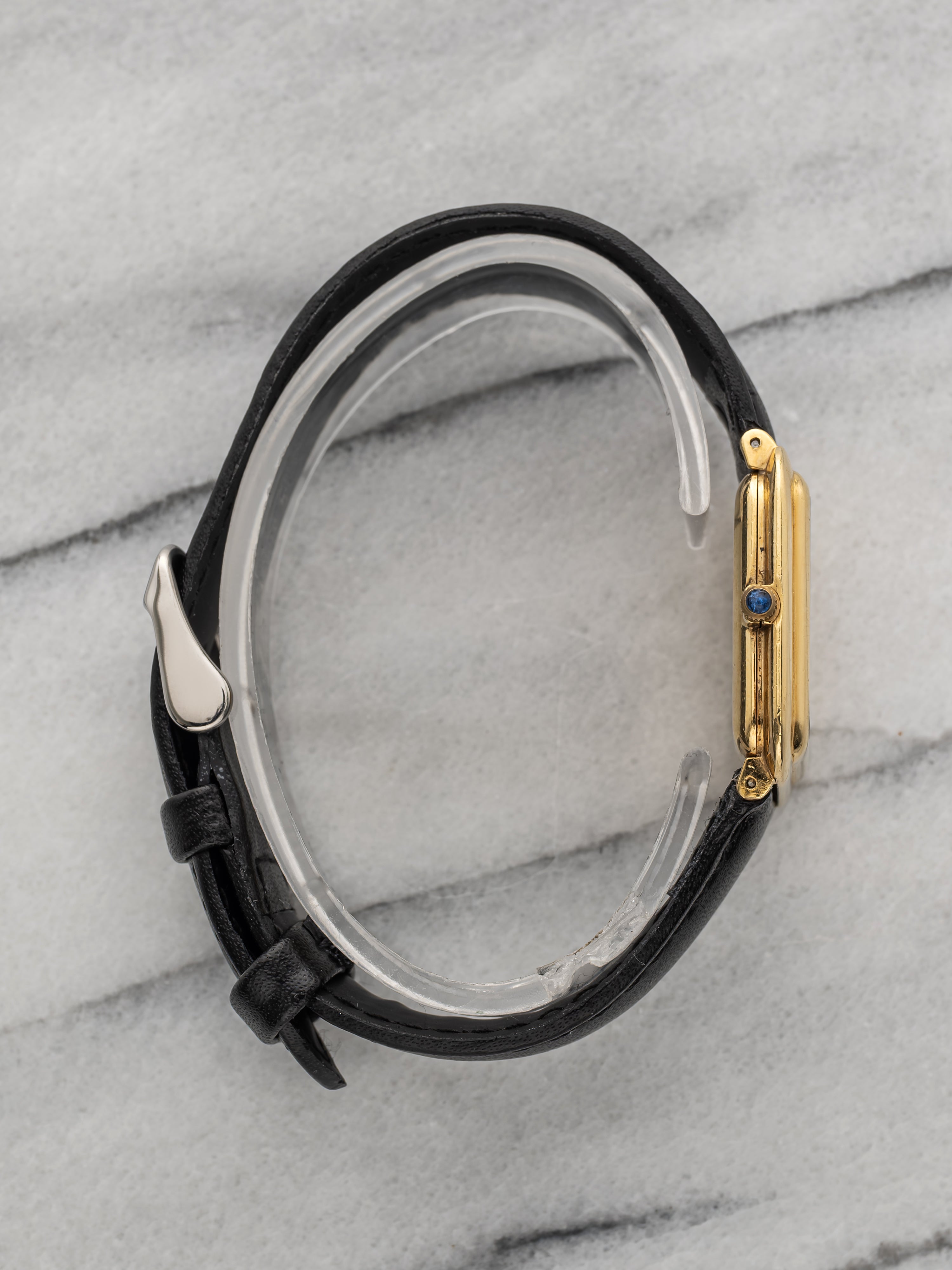 Cartier Gold Watch - Onyx Dial