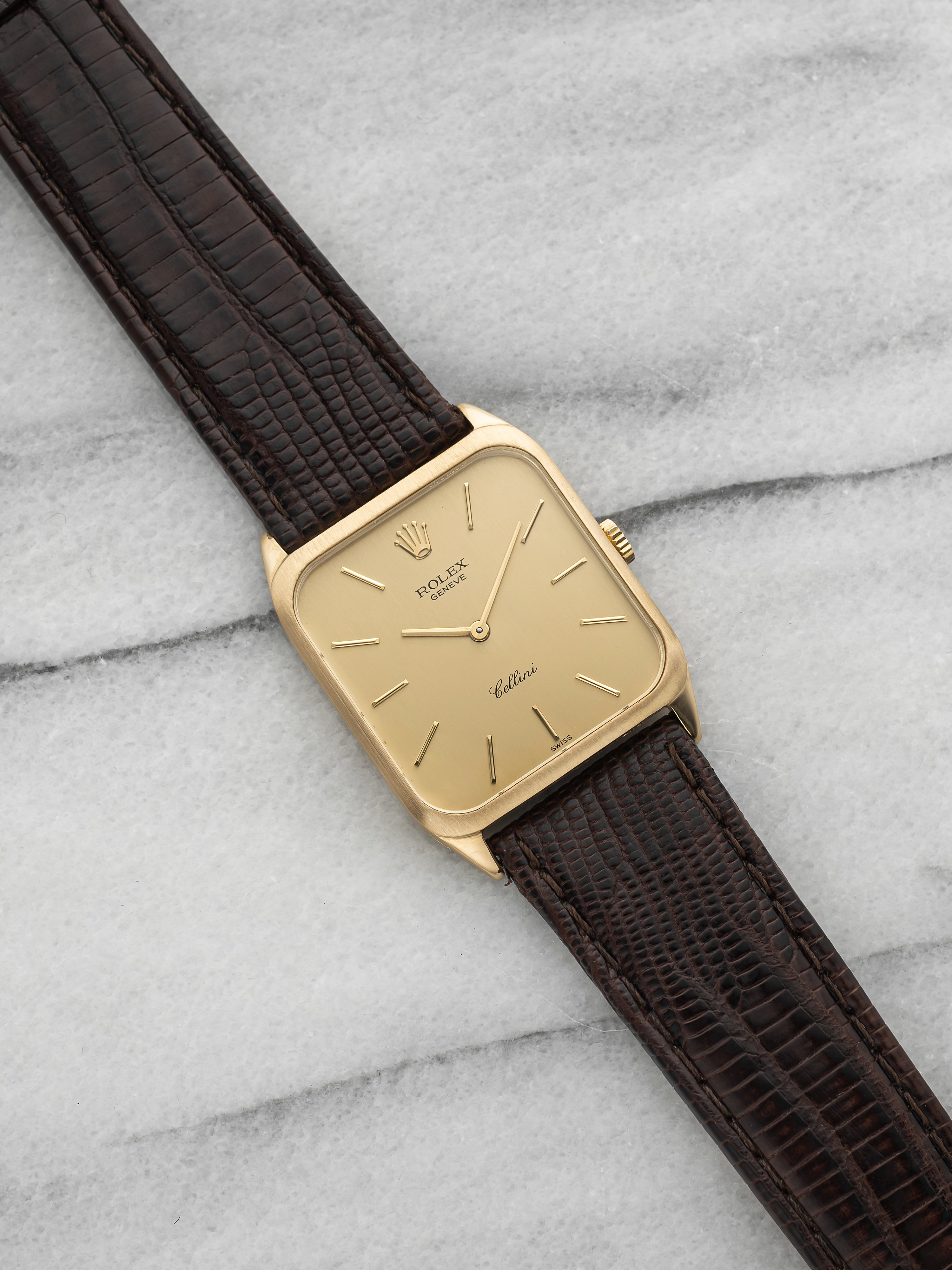 Vintage 1976 Rolex Cellini 4135 18K Yellow Gold Champagne Dial Manual 27mm