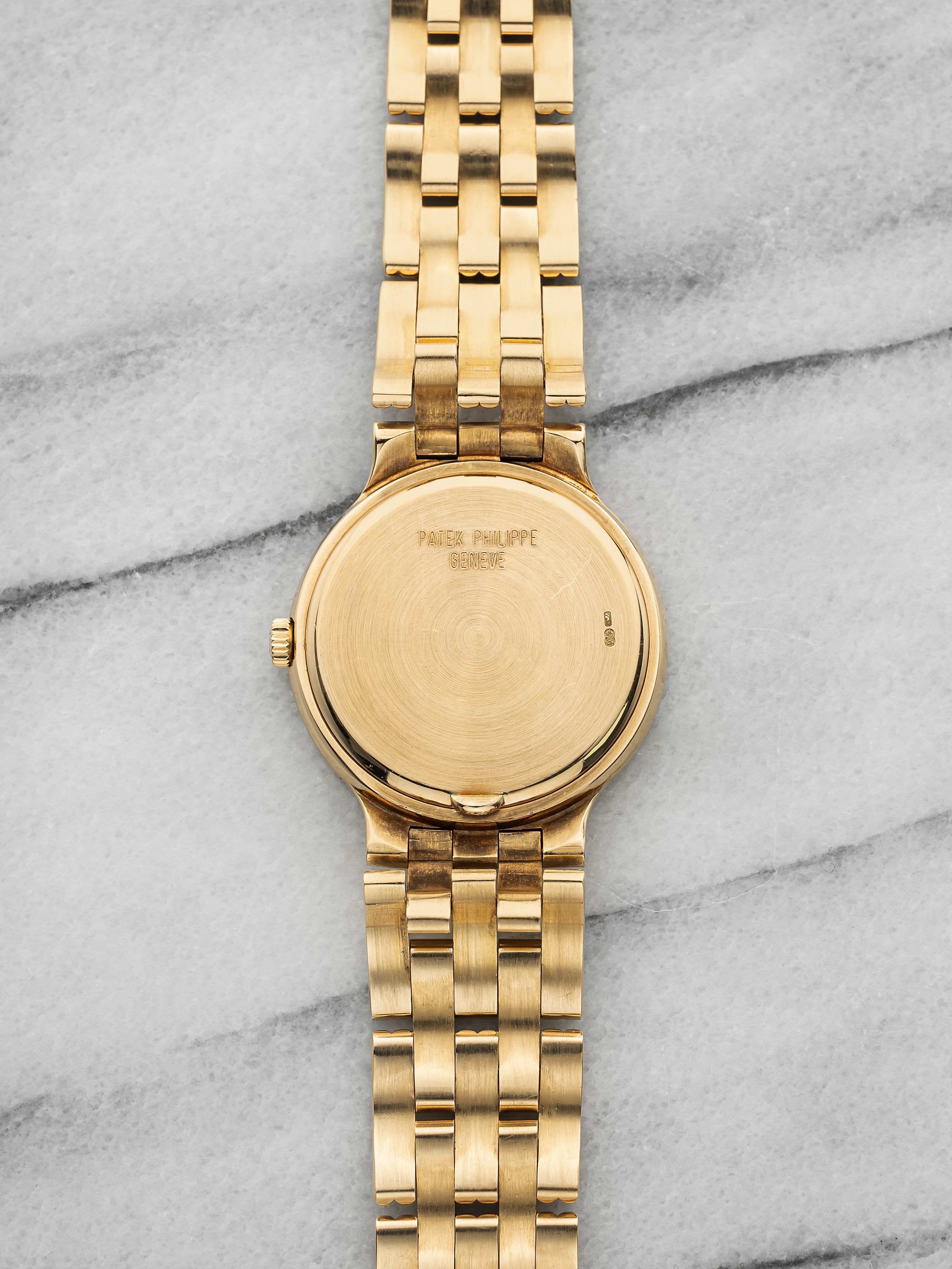 Vintage 1990s Patek Philippe Dress 3963/1J 18K YG Pave Dial Manual 32mm