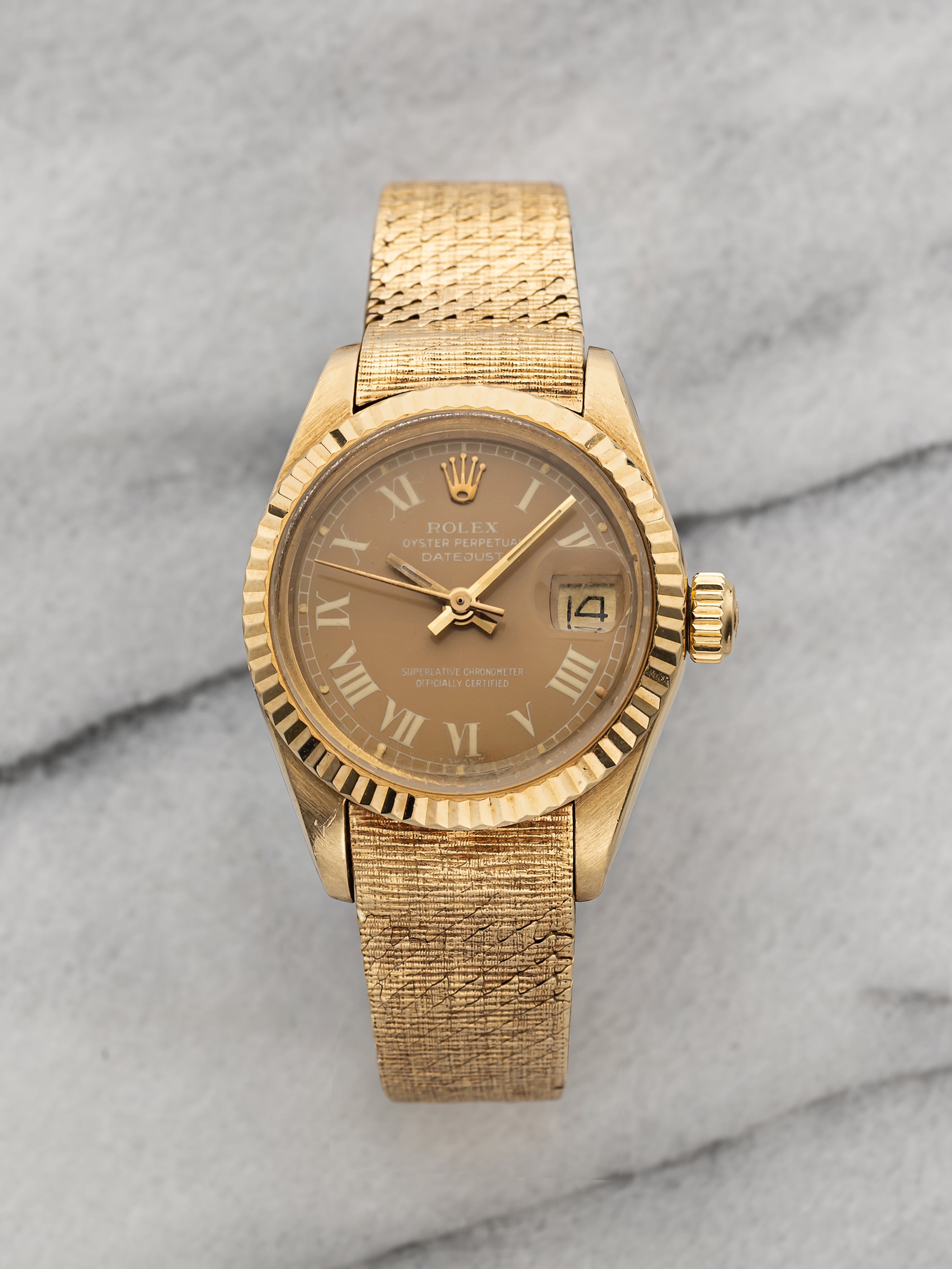 1965 Ladies Rolex DateJust 6517- Integrated Havanna Buckley Dial