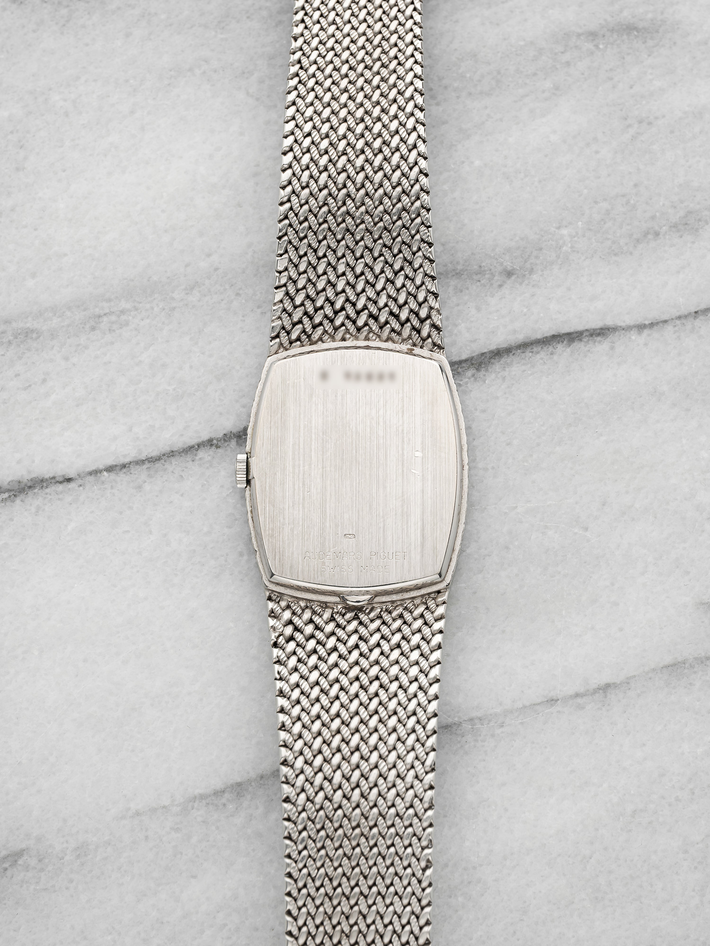 Vintage 1990s Audemars Piguet Cobra 18K WG Diamond Pave Stripe Dial Manual 27mm