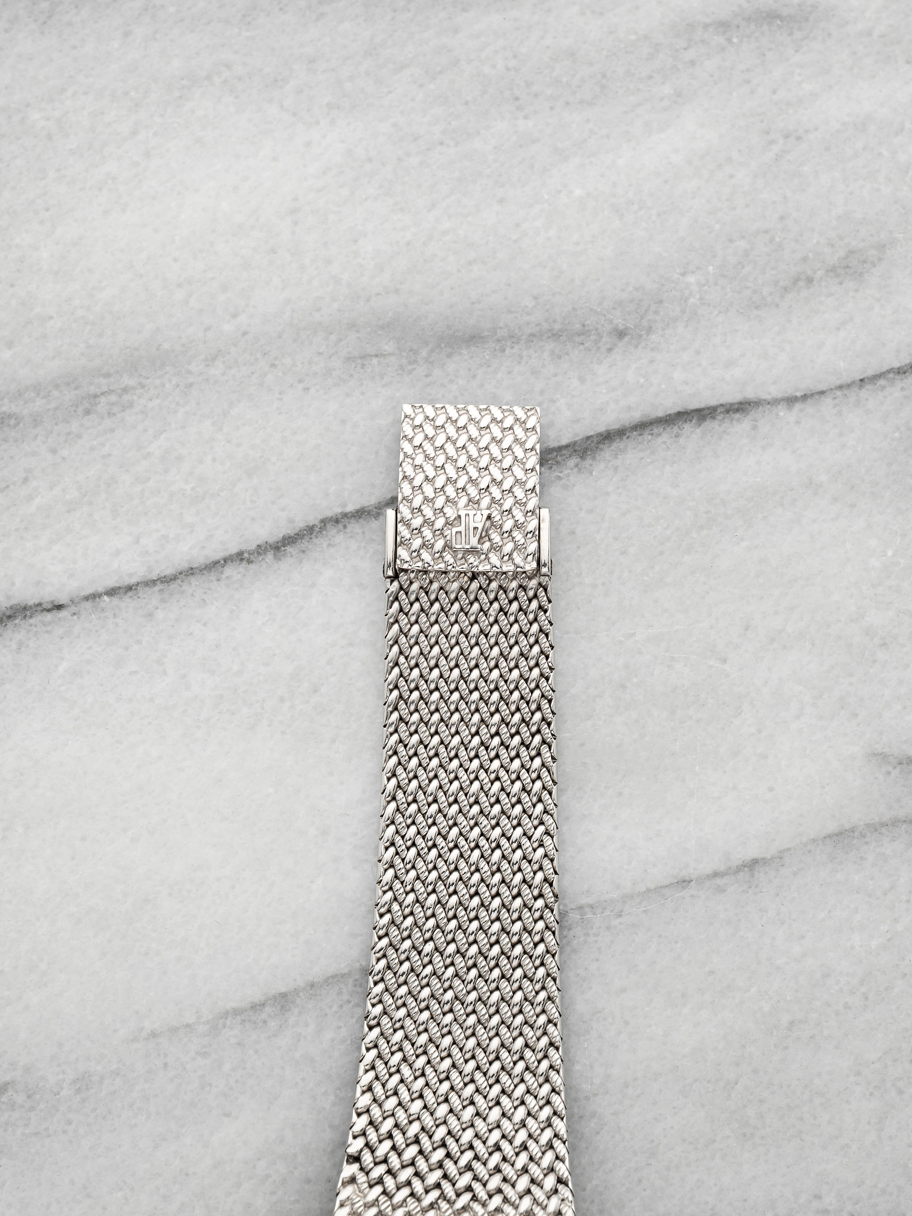 Vintage 1990s Audemars Piguet Cobra 18K WG Diamond Pave Stripe Dial Manual 27mm