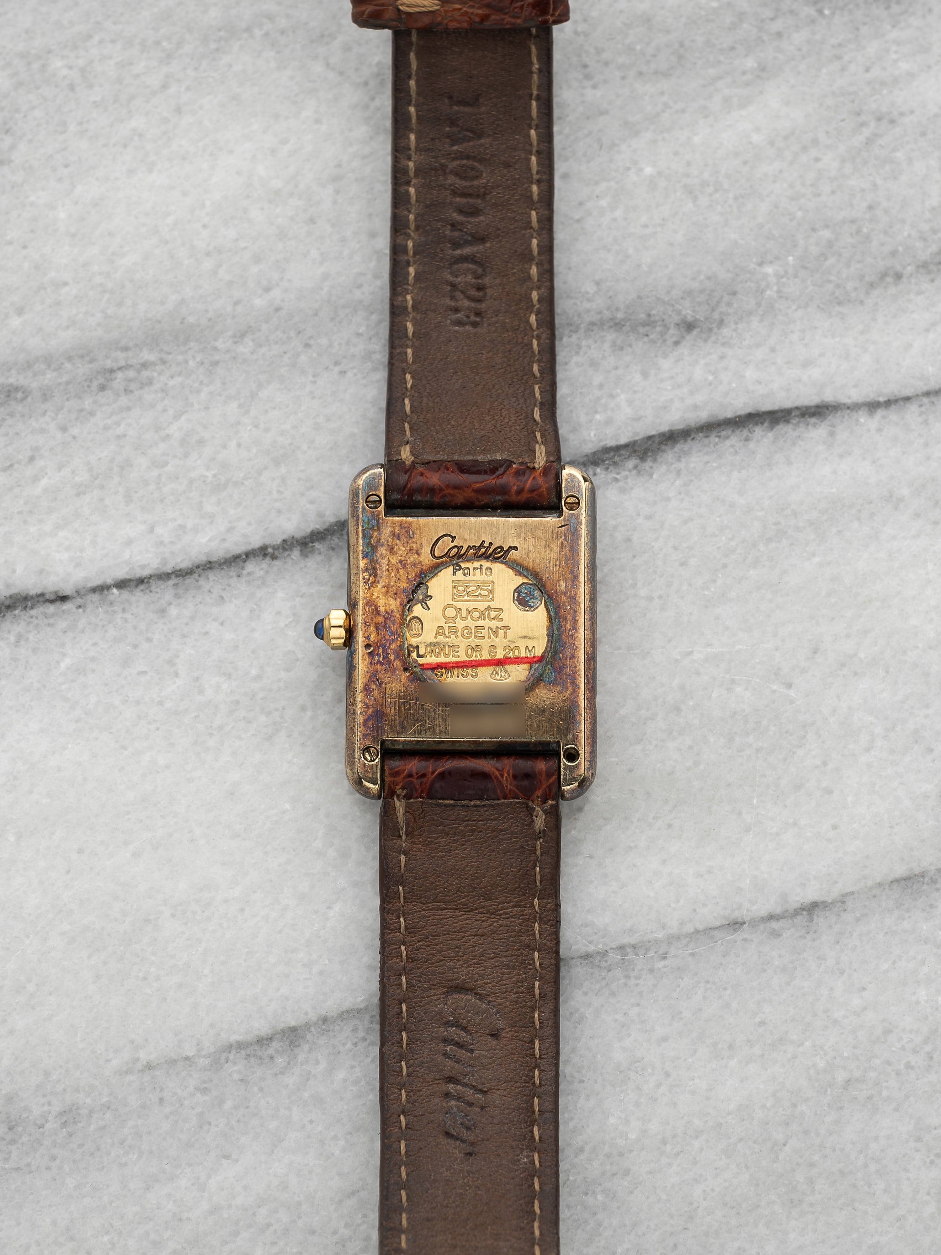 Vintage 1980s Cartier Must Tank 3 04225 Vermeil Roman Dial Quartz 23mm