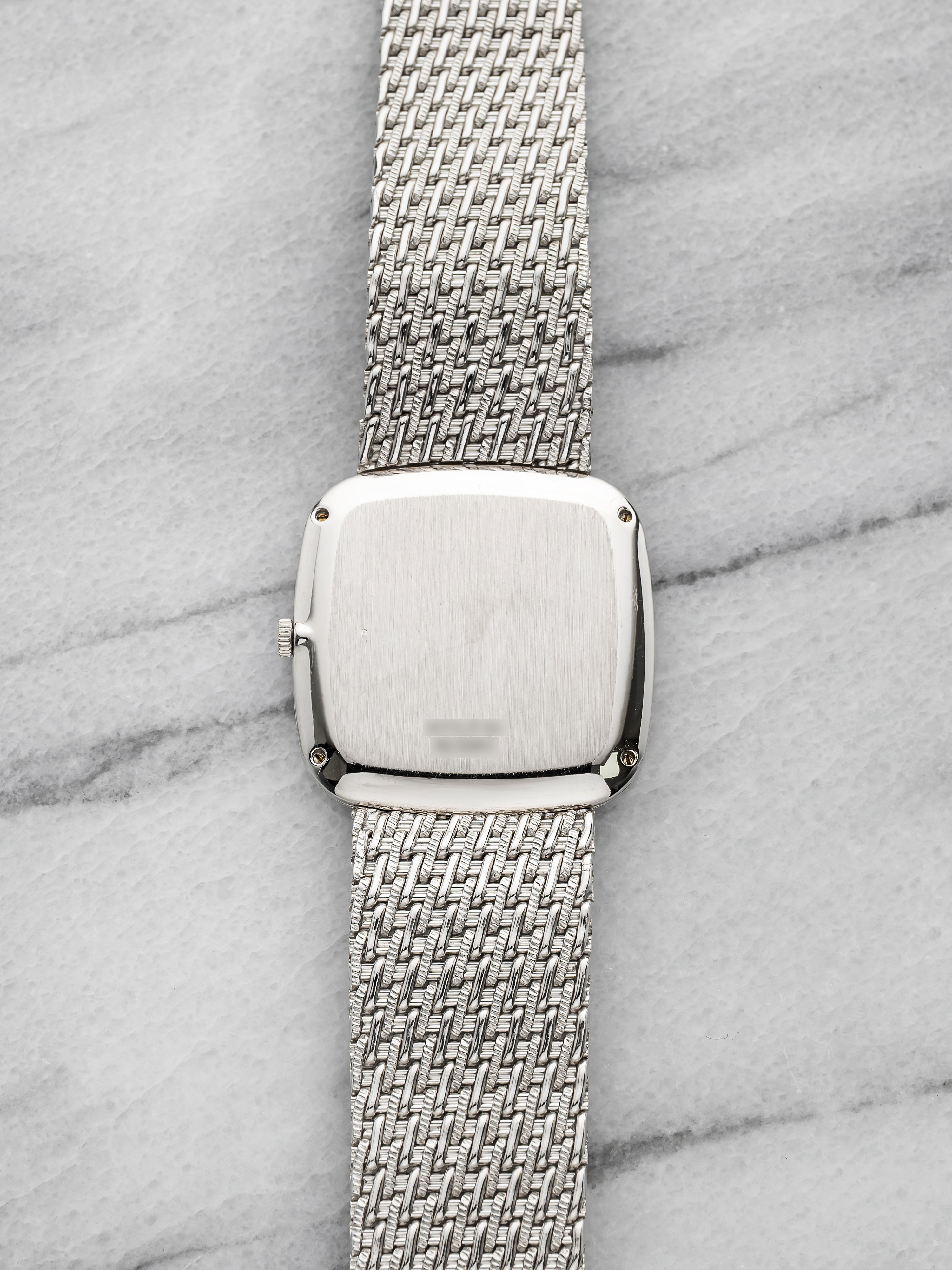 Piaget Cushion Case 9771 P61 - 18K White Gold Lapis and Diamond Dial