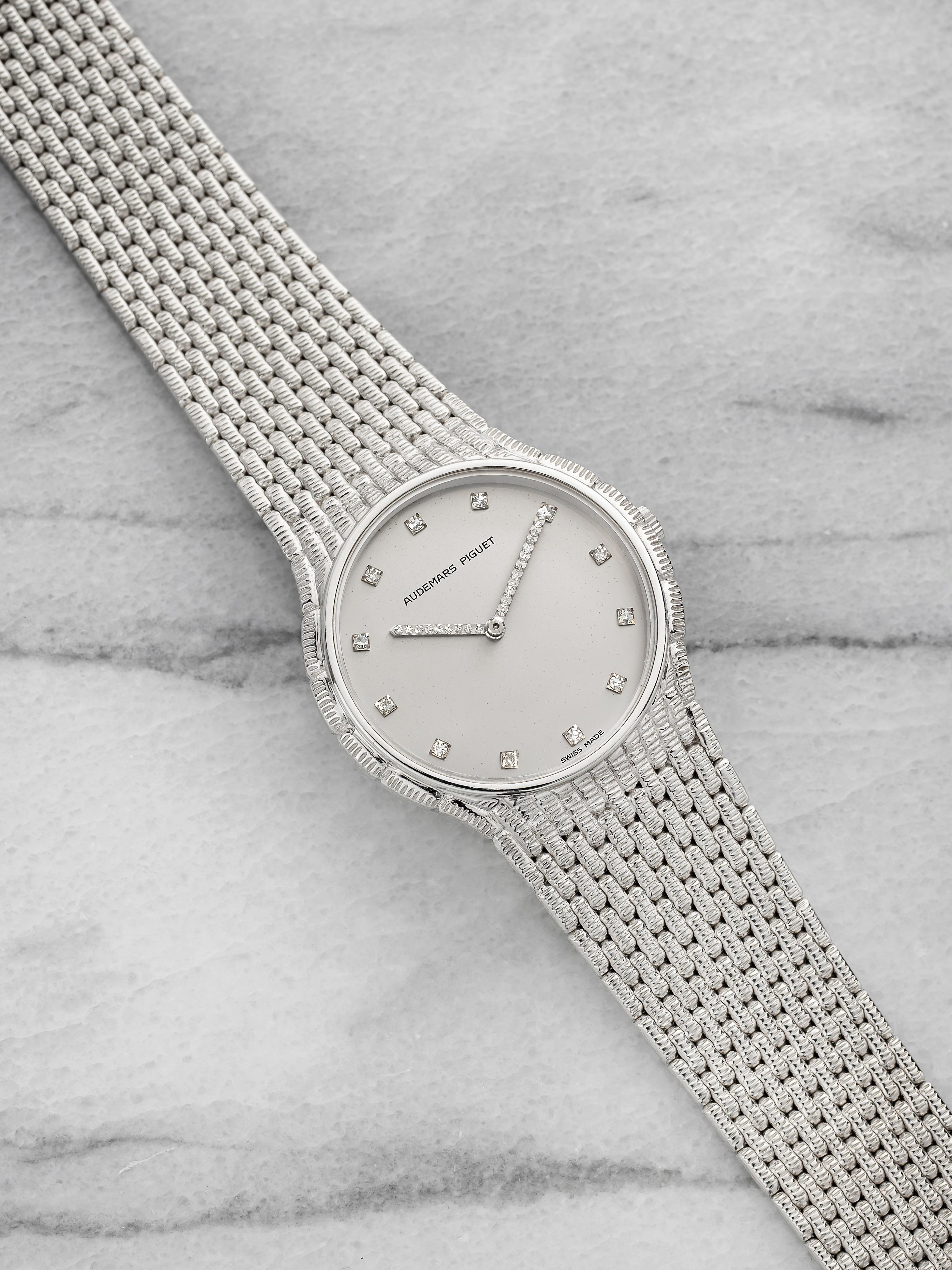 1989 Audemars Piguet Round Cobra 18K WG Matte Silver Diamond Dial Manual 32mm