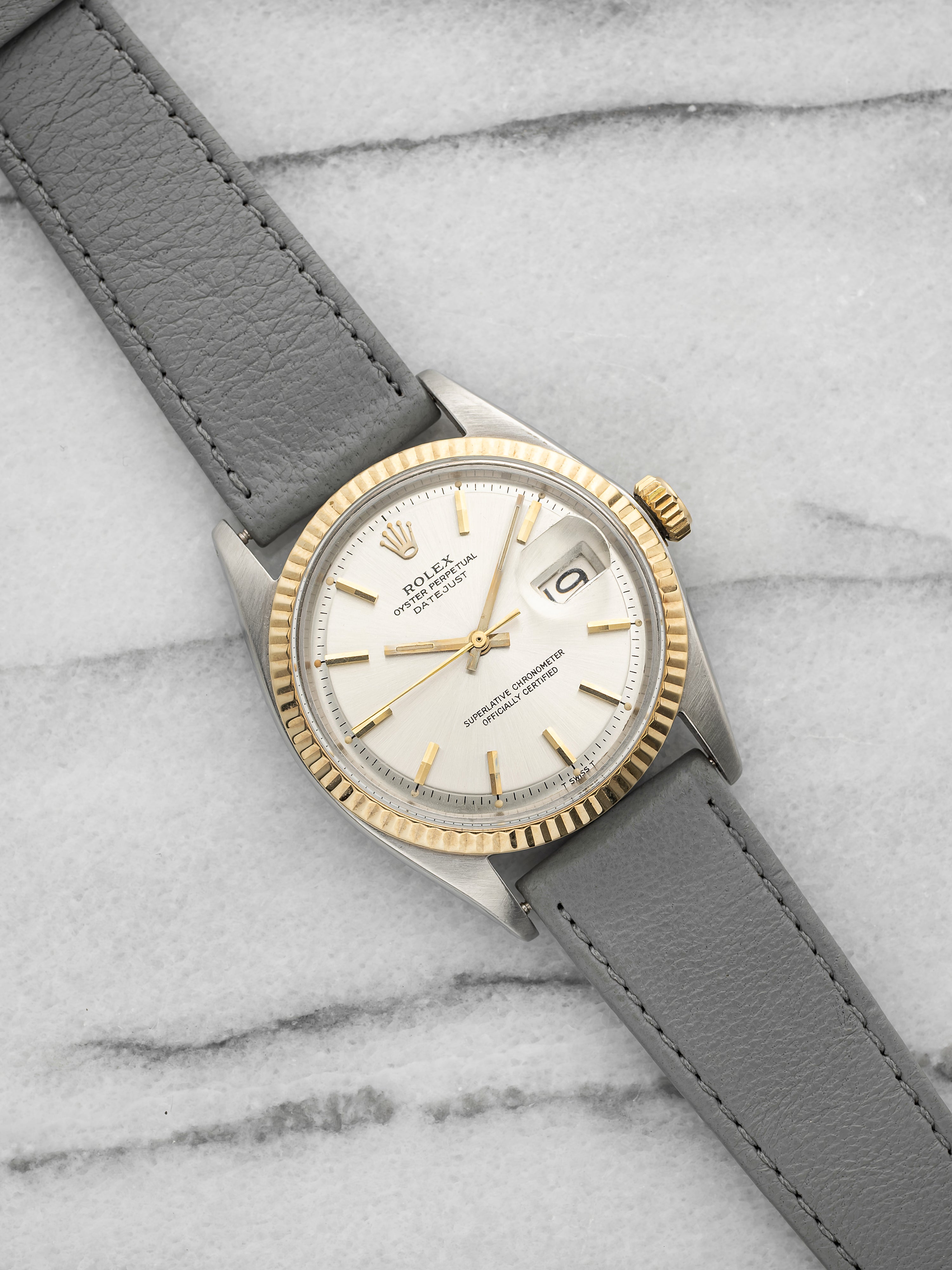 Vintage 1968 Rolex Datejust 1601 Steel 18K YG Bezel Silver Dial Auto 36mm