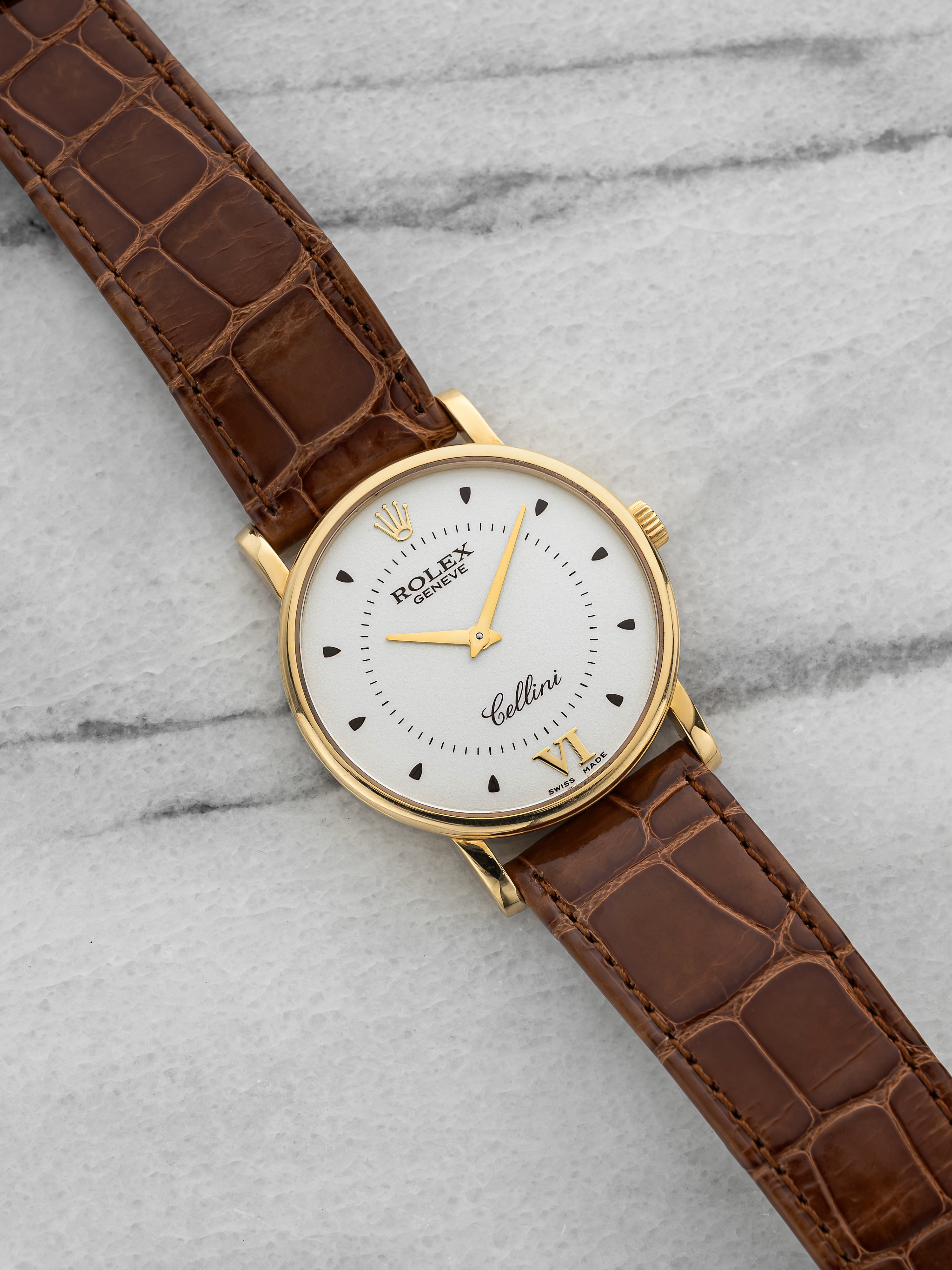1995 Rolex Cellini 5112 - 18K Yellow Gold, White Anniversary Dial