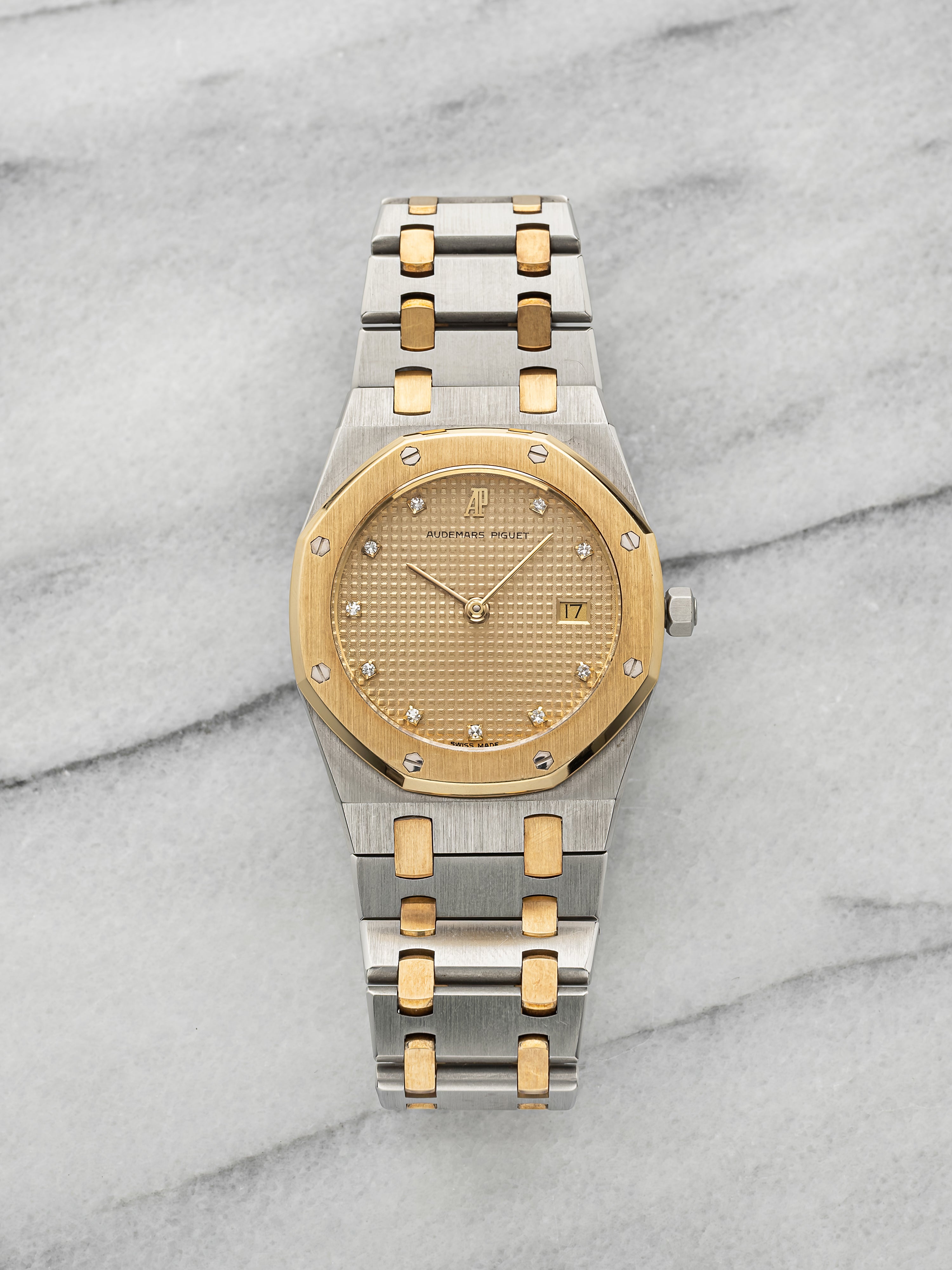Vintage 1990s Audemars Piguet Royal Oak 56303SA Steel Diamond Dial Quartz 33mm