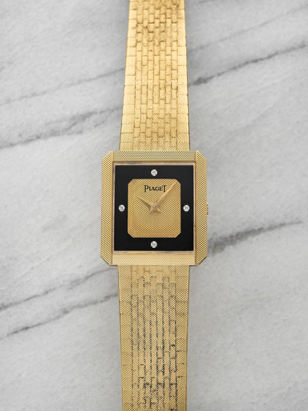 Piaget Protocole 91541 C8 - 18K Yellow Gold Onyx and Diamond Dial