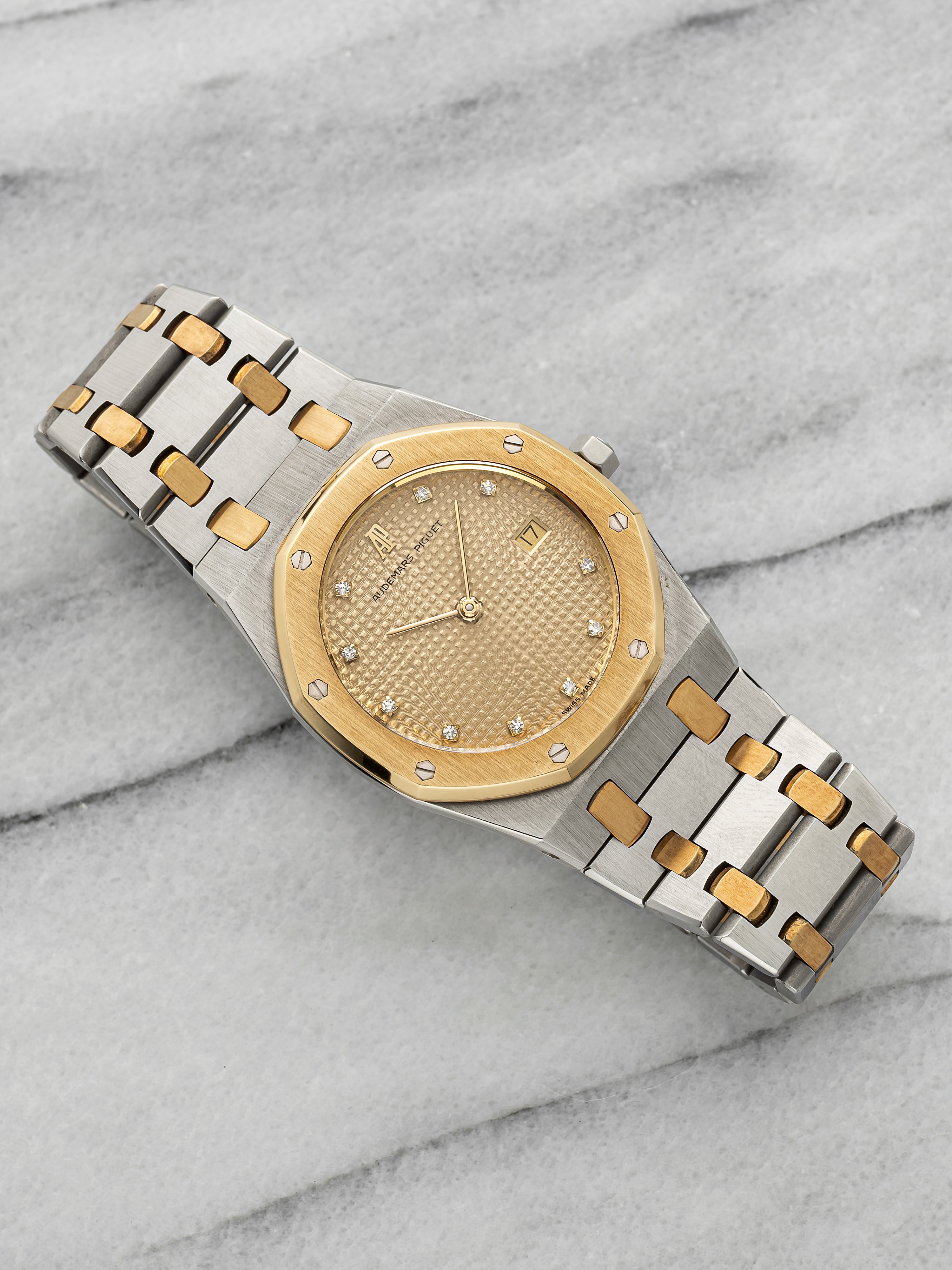 Vintage 1990s Audemars Piguet Royal Oak 56303SA Steel Diamond Dial Quartz 33mm
