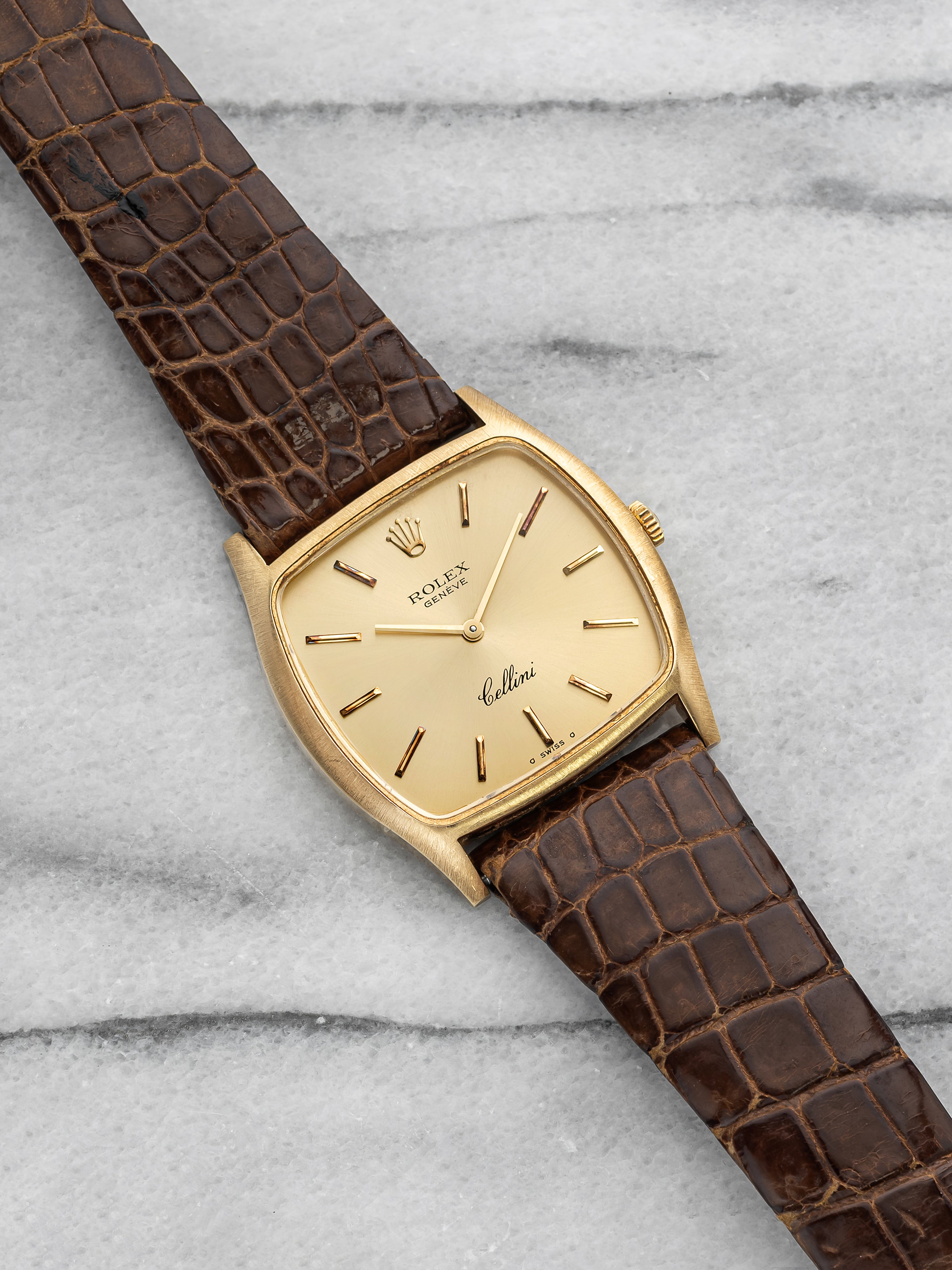 Vintage 1975 Rolex Cellini 3805 18K YG Champagne Dial Manual 31mm