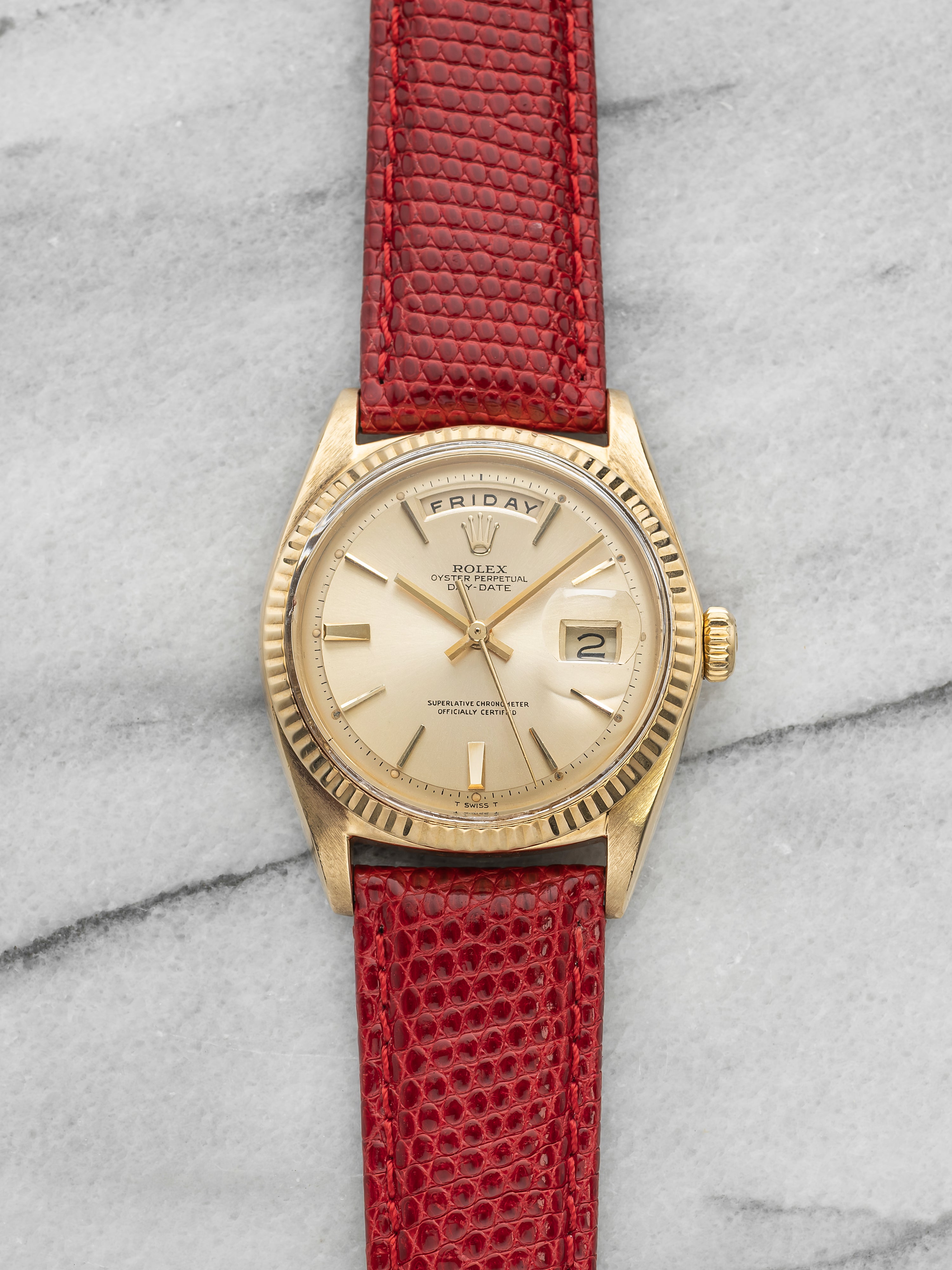 Vintage 1957 Rolex Day-Date 1803 18K YG Champagne Dial Auto 36mm
