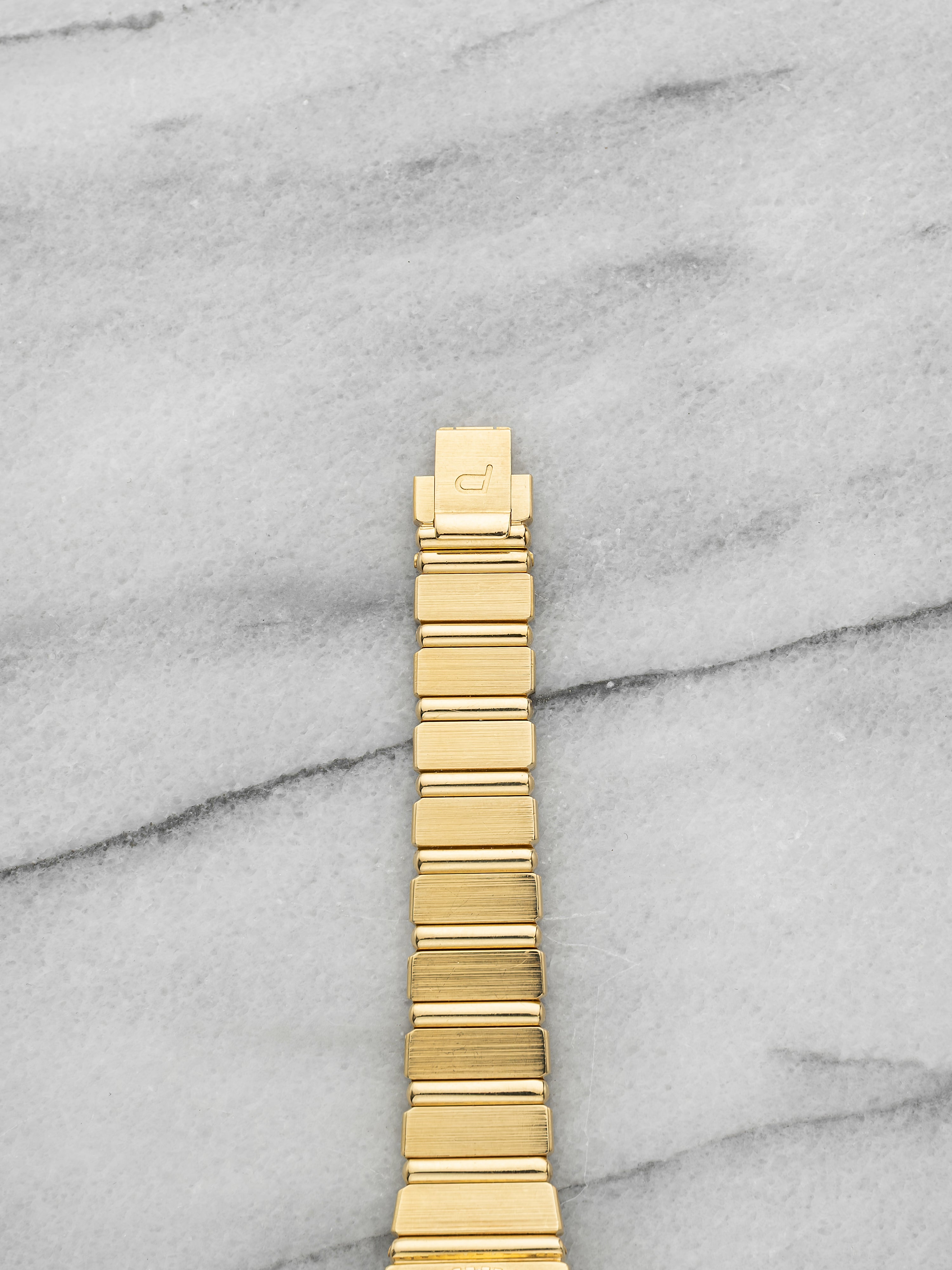 Vintage 1970s Piaget Polo 8306 C701 18K YG MoP Dial Diamond Bezel 22mm