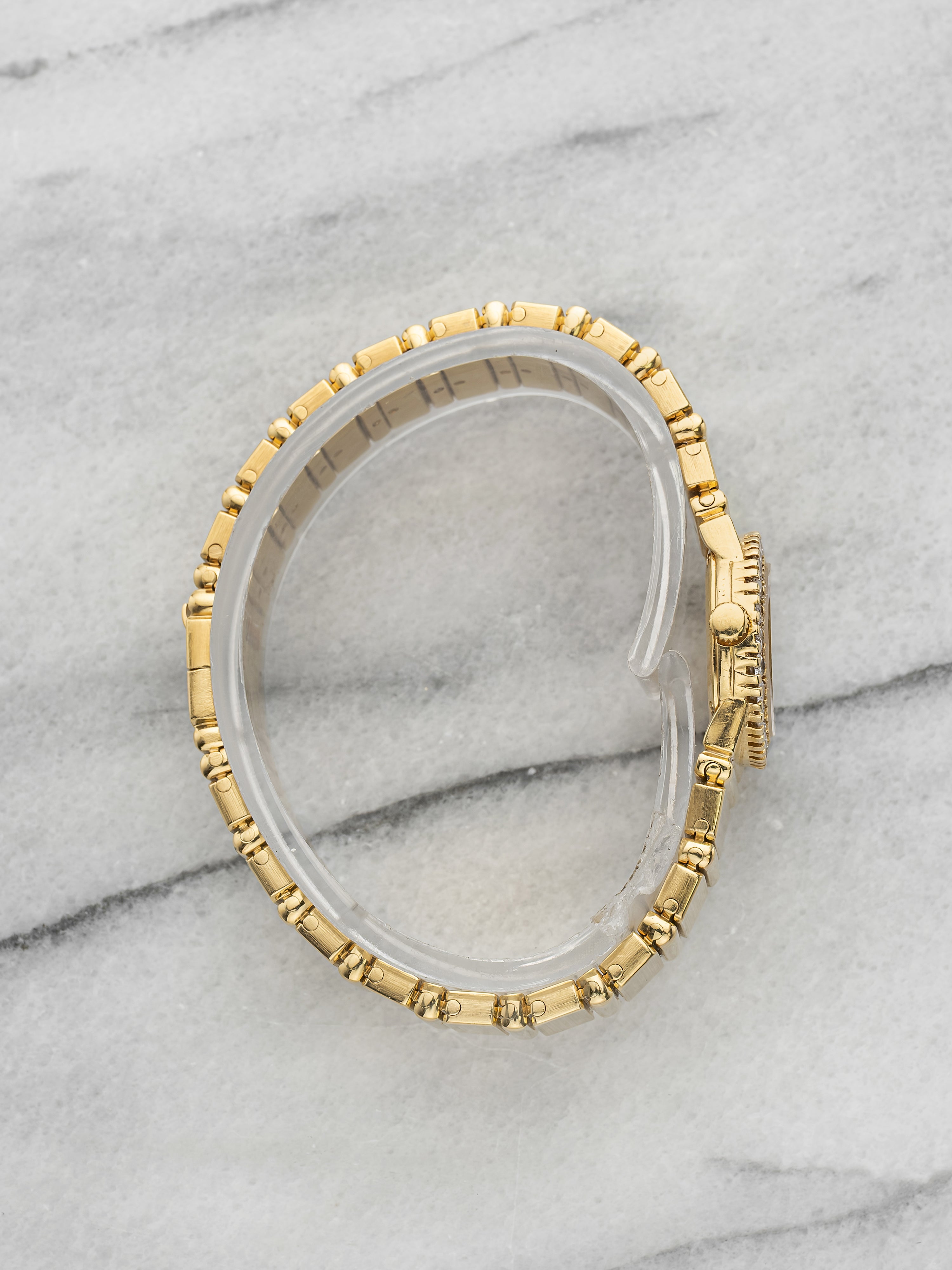 Vintage 1970s Piaget Polo 8306 C701 18K YG MoP Dial Diamond Bezel 22mm