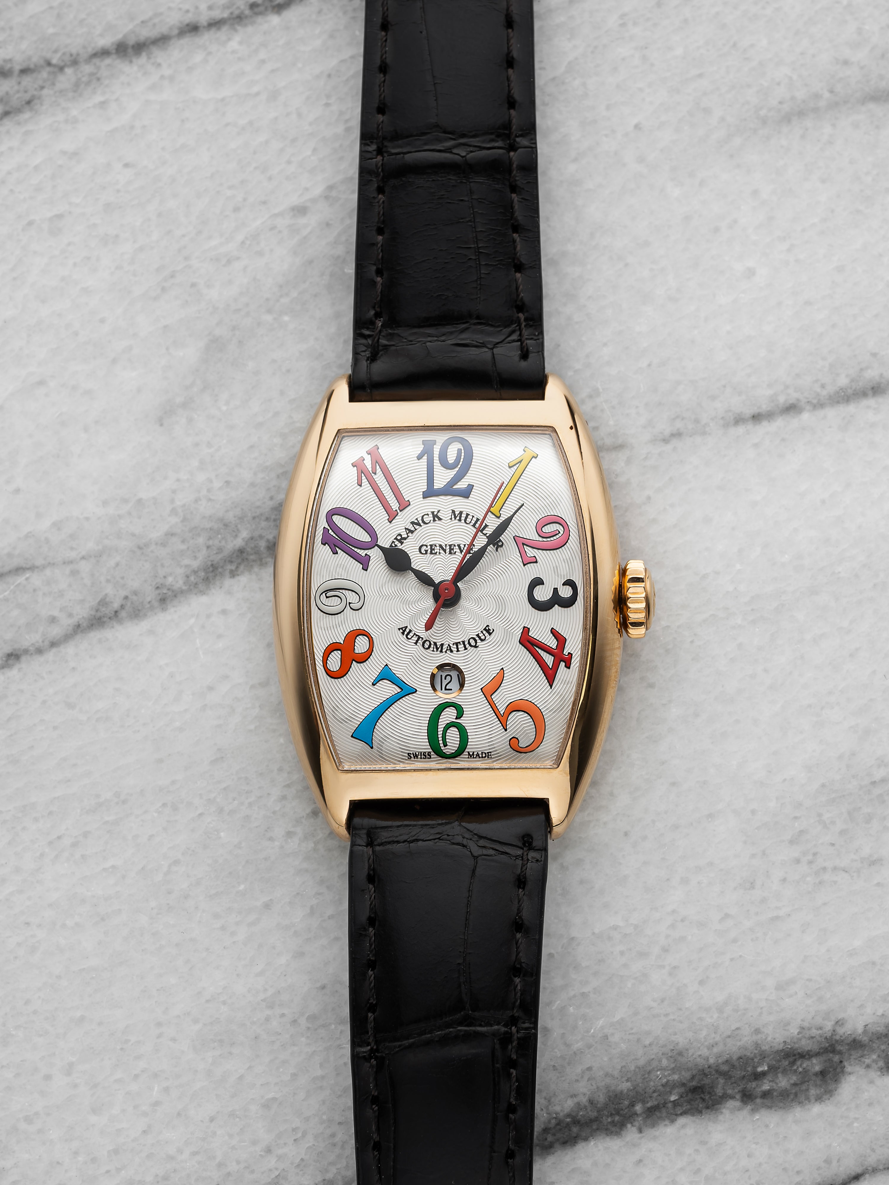 Franck Muller Color Dreams 7500 SC - 18K Rose Gold, White Guilloche Dial