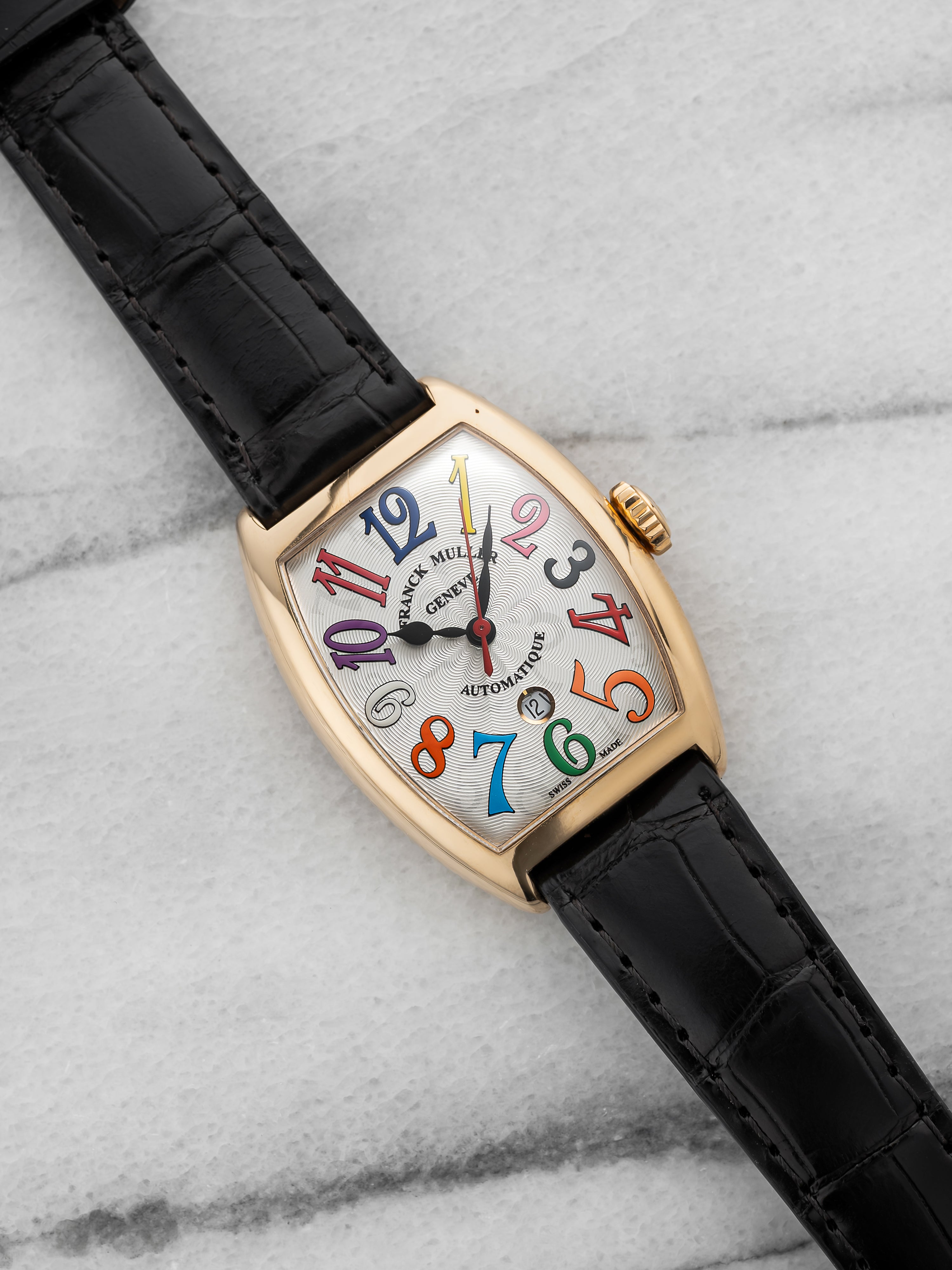 Franck Muller Color Dreams 7500 SC - 18K Rose Gold, White Guilloche Dial