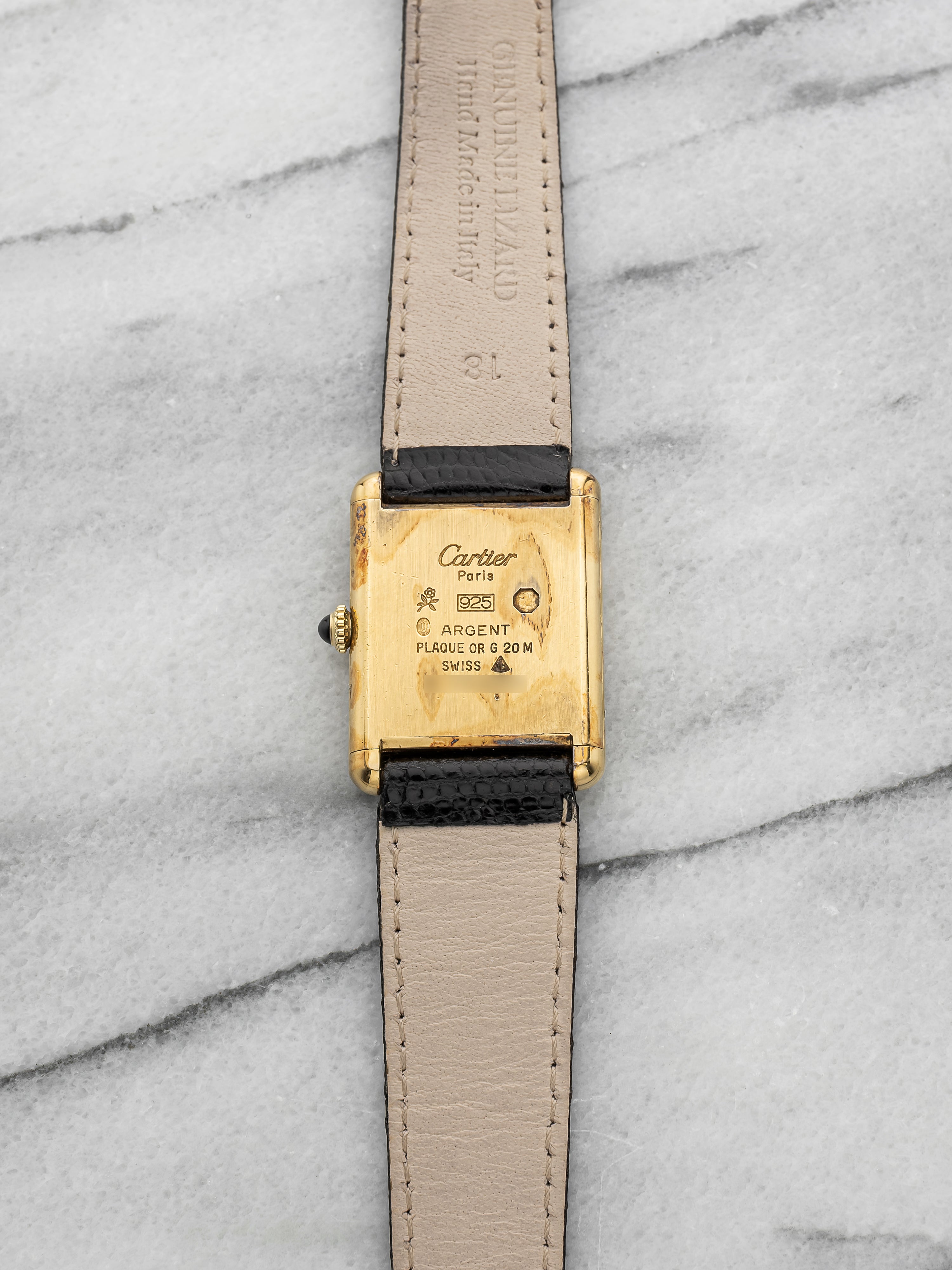 Cartier Must Tank - Gold Vermeil Black Spider Dial