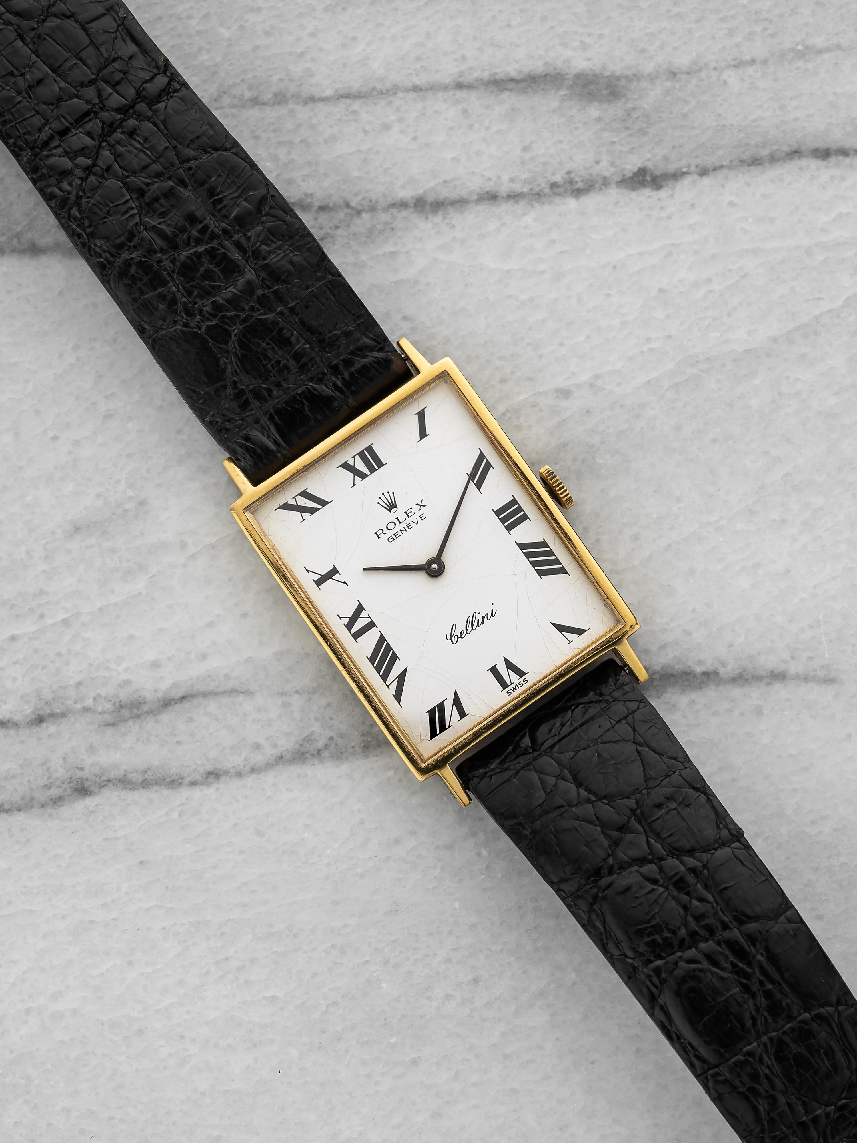 Vintage 1974 Rolex Cellini 4122 18K YG White Roman Dial Manual 23 mm